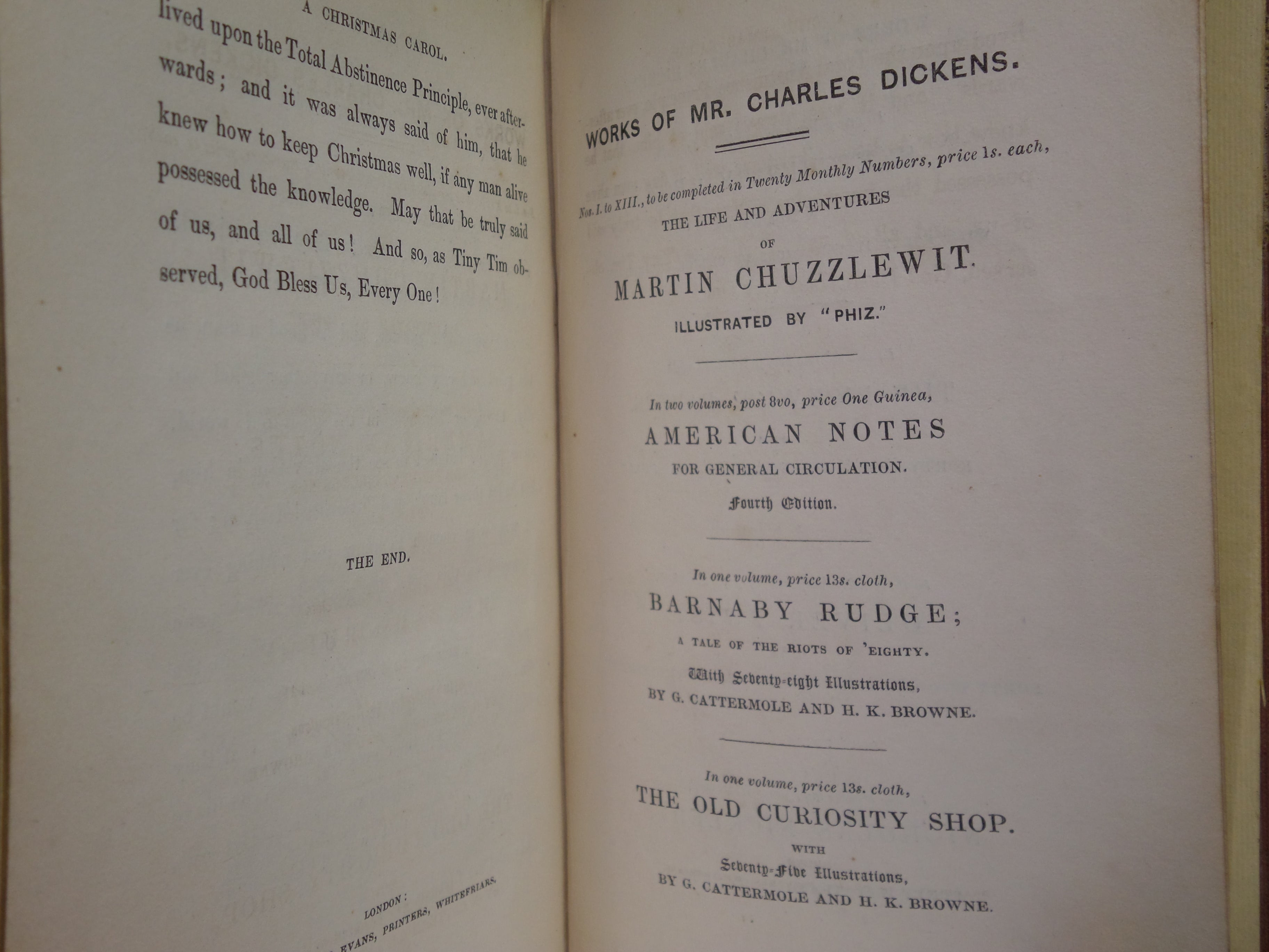 A CHRISTMAS CAROL BY CHARLES DICKENS 1843 SECOND EDITION