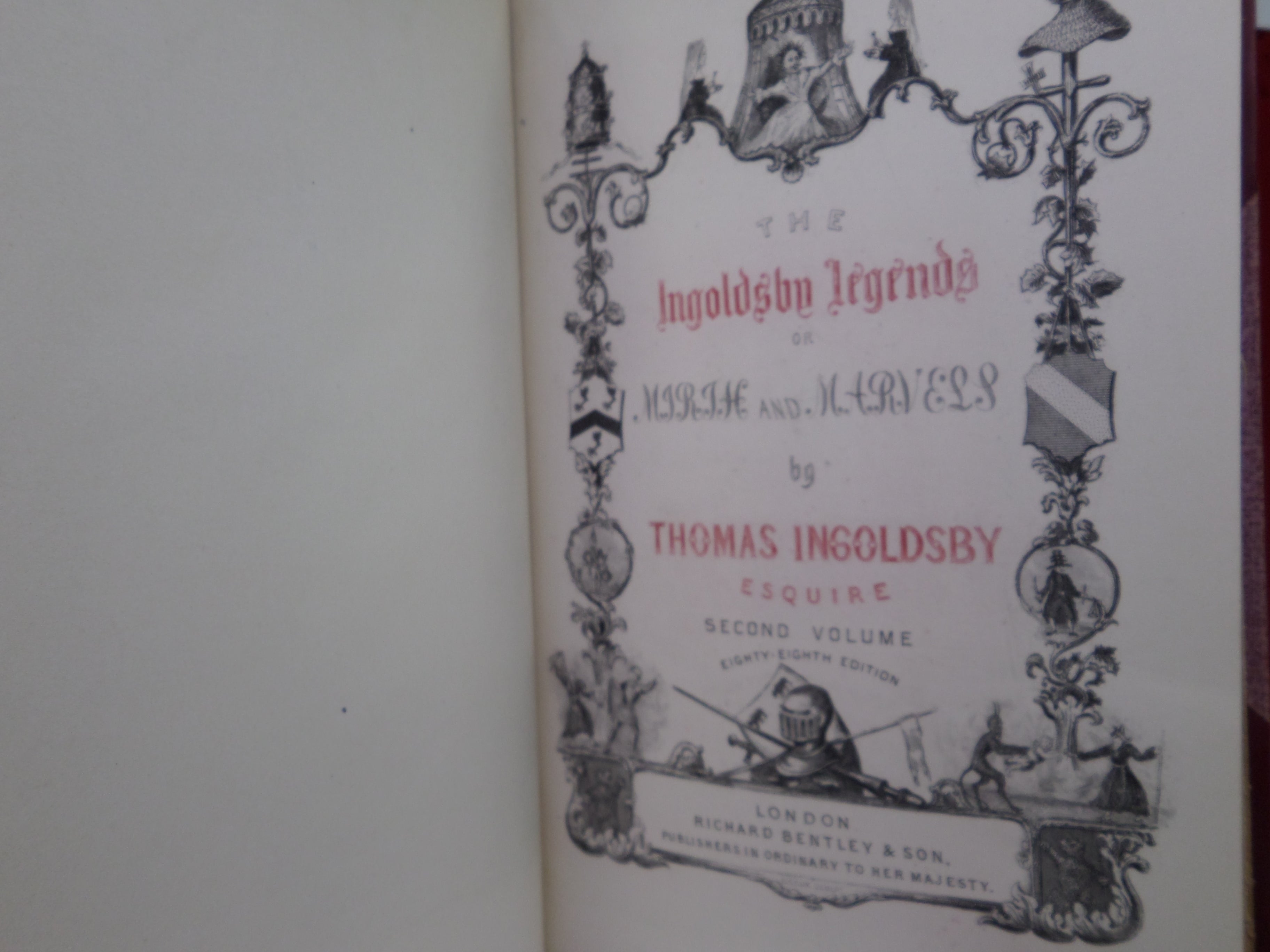 THE INGOLDSBY LEGENDS 1894 LEATHER BOUND BY DENNY IN THREE VOLUMES