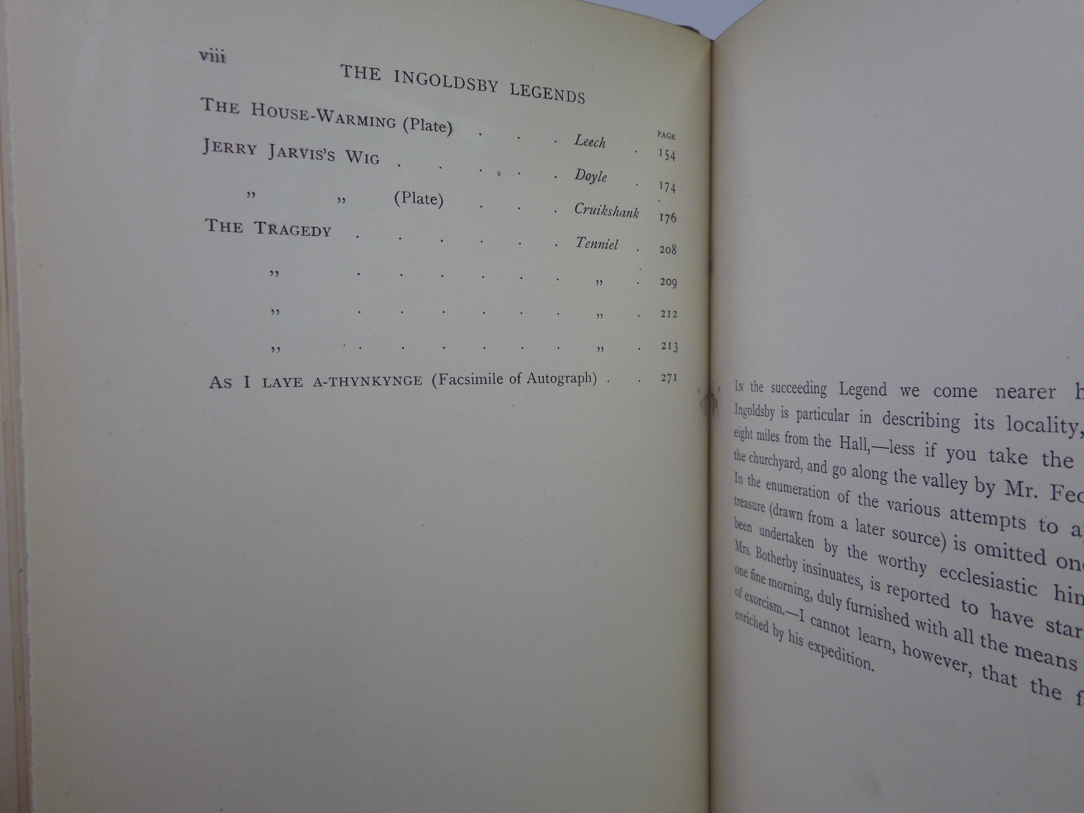 THE INGOLDSBY LEGENDS 1894 LEATHER BOUND BY DENNY IN THREE VOLUMES