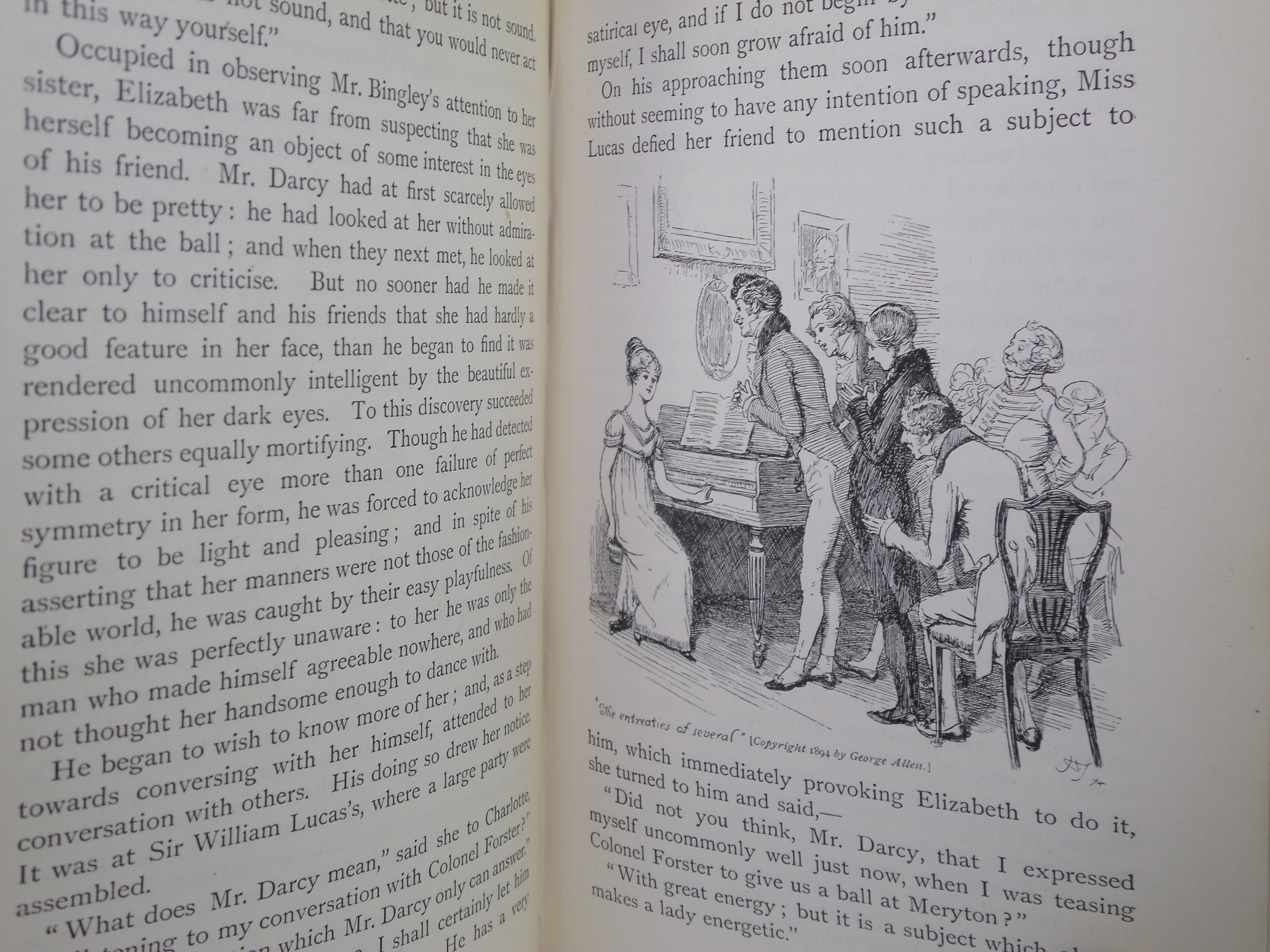 PRIDE AND PREJUDICE BY JANE AUSTEN 1894 FIRST PEACOCK EDITION, HUGH THOMSON ILLS