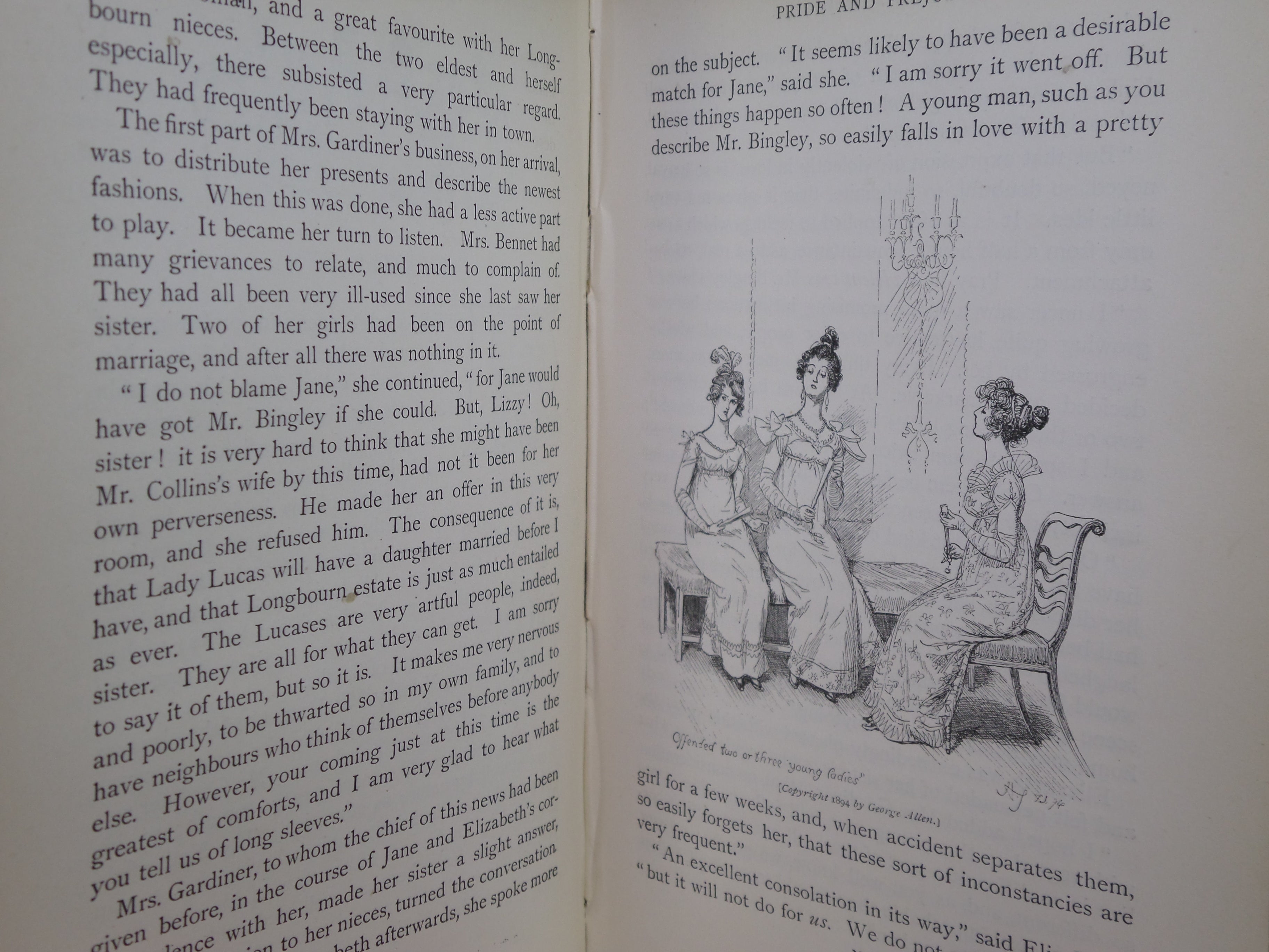 PRIDE AND PREJUDICE BY JANE AUSTEN 1894 FIRST PEACOCK EDITION, HUGH THOMSON ILLS