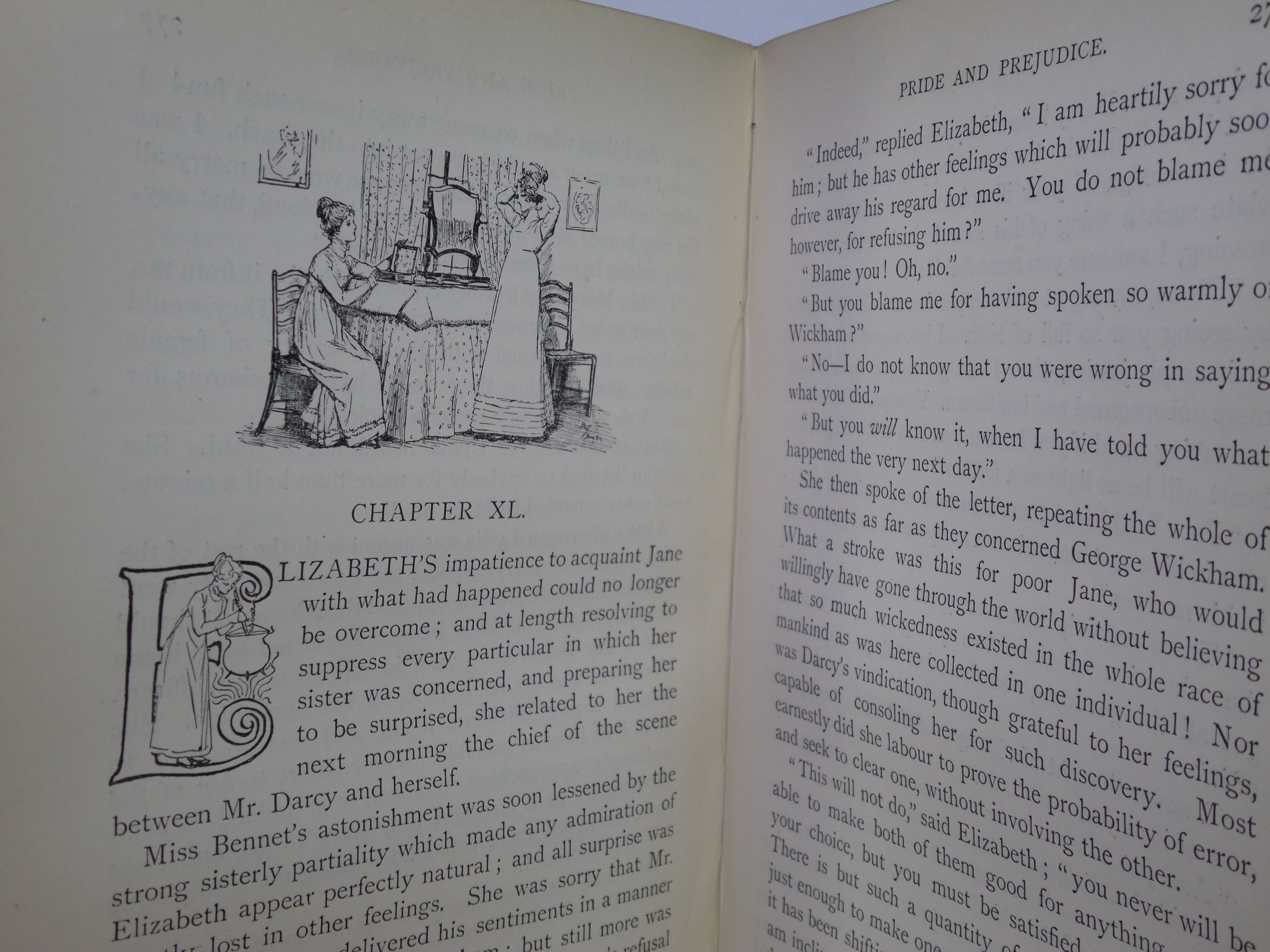 PRIDE AND PREJUDICE BY JANE AUSTEN 1894 FIRST PEACOCK EDITION, HUGH THOMSON ILLS