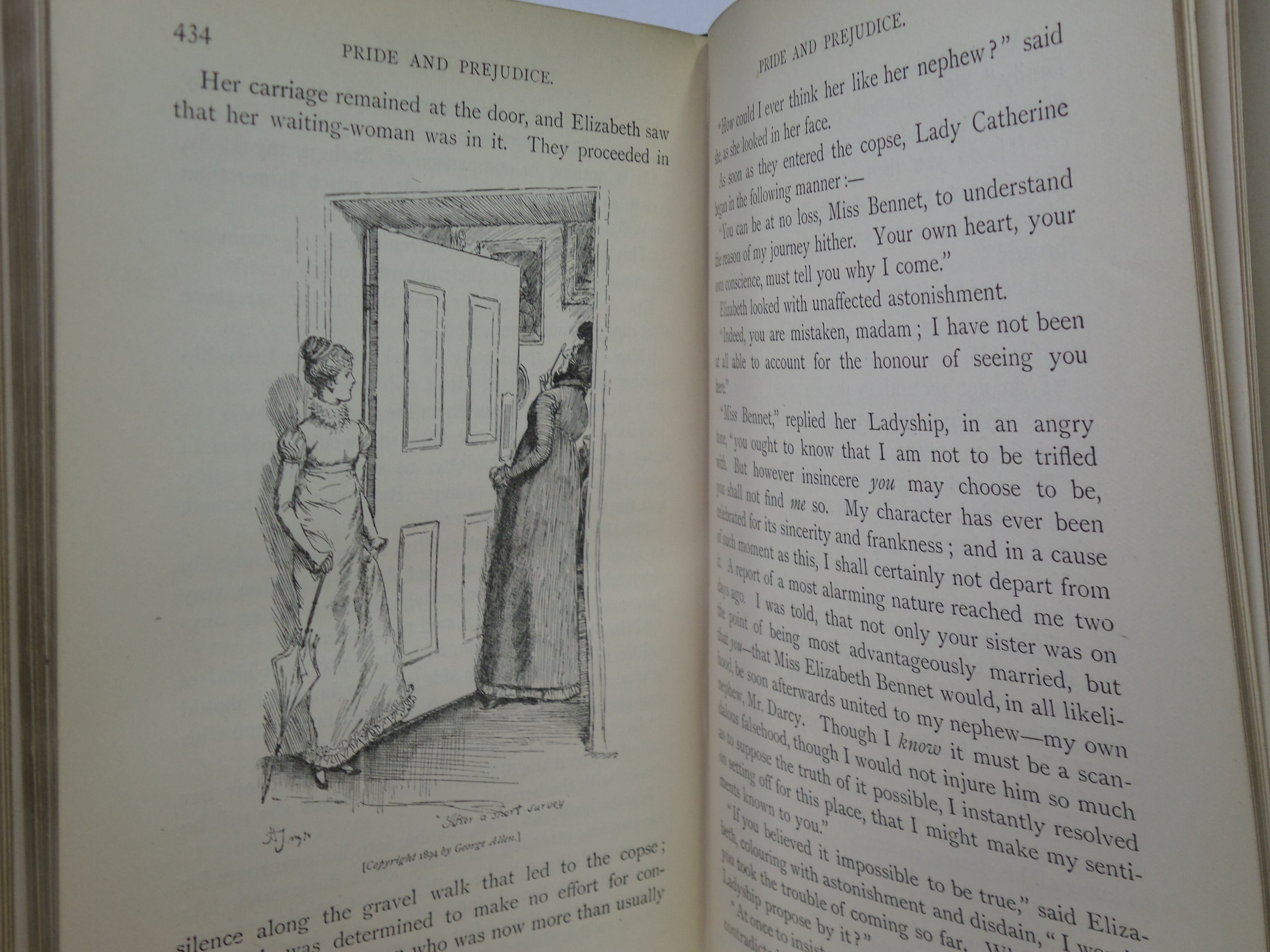 PRIDE AND PREJUDICE BY JANE AUSTEN 1894 FIRST PEACOCK EDITION, HUGH THOMSON ILLS
