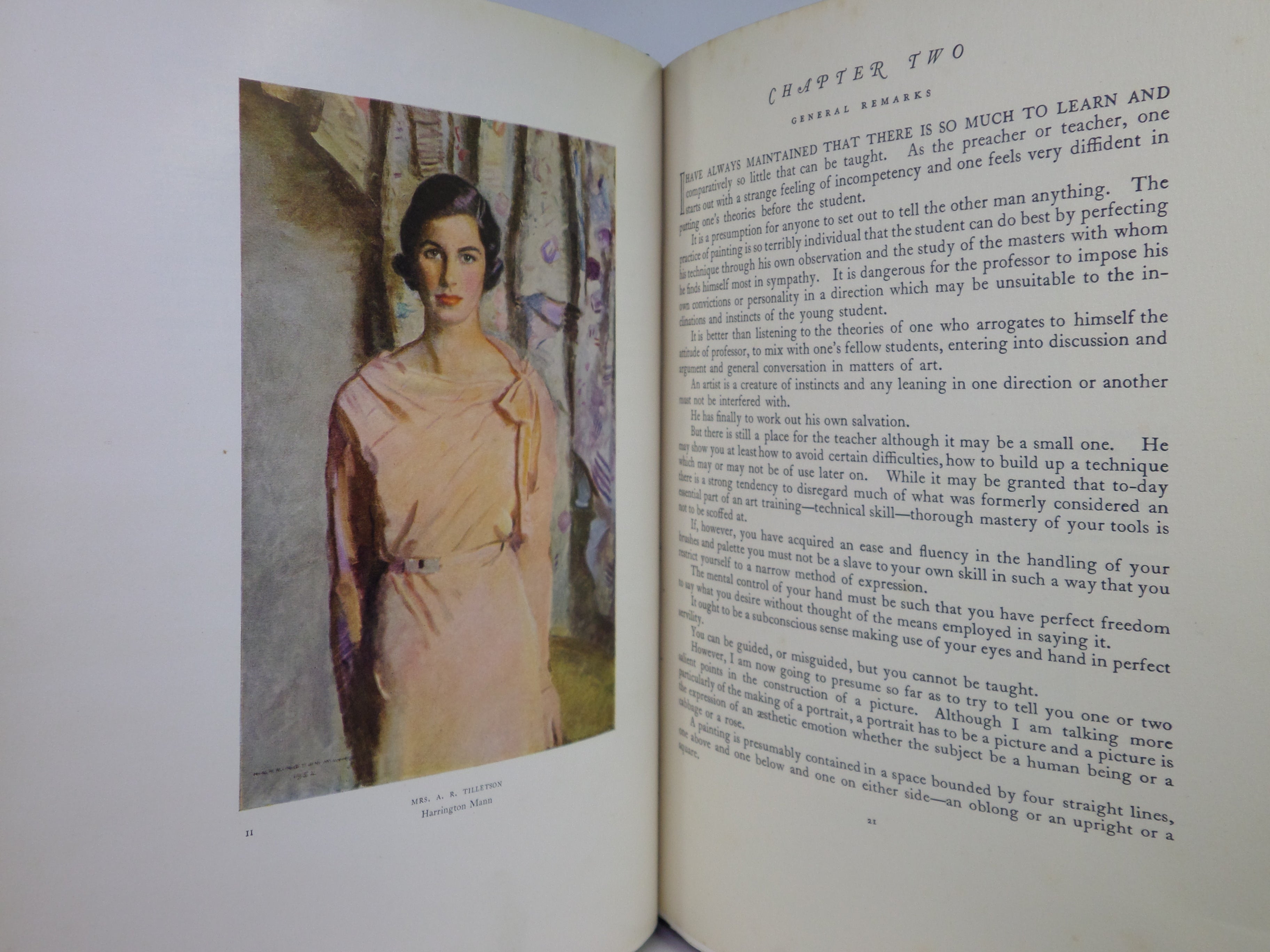 THE TECHNIQUE OF PORTRAIT PAINTING BY HARRINGTON MANN 1933 FIRST EDITION