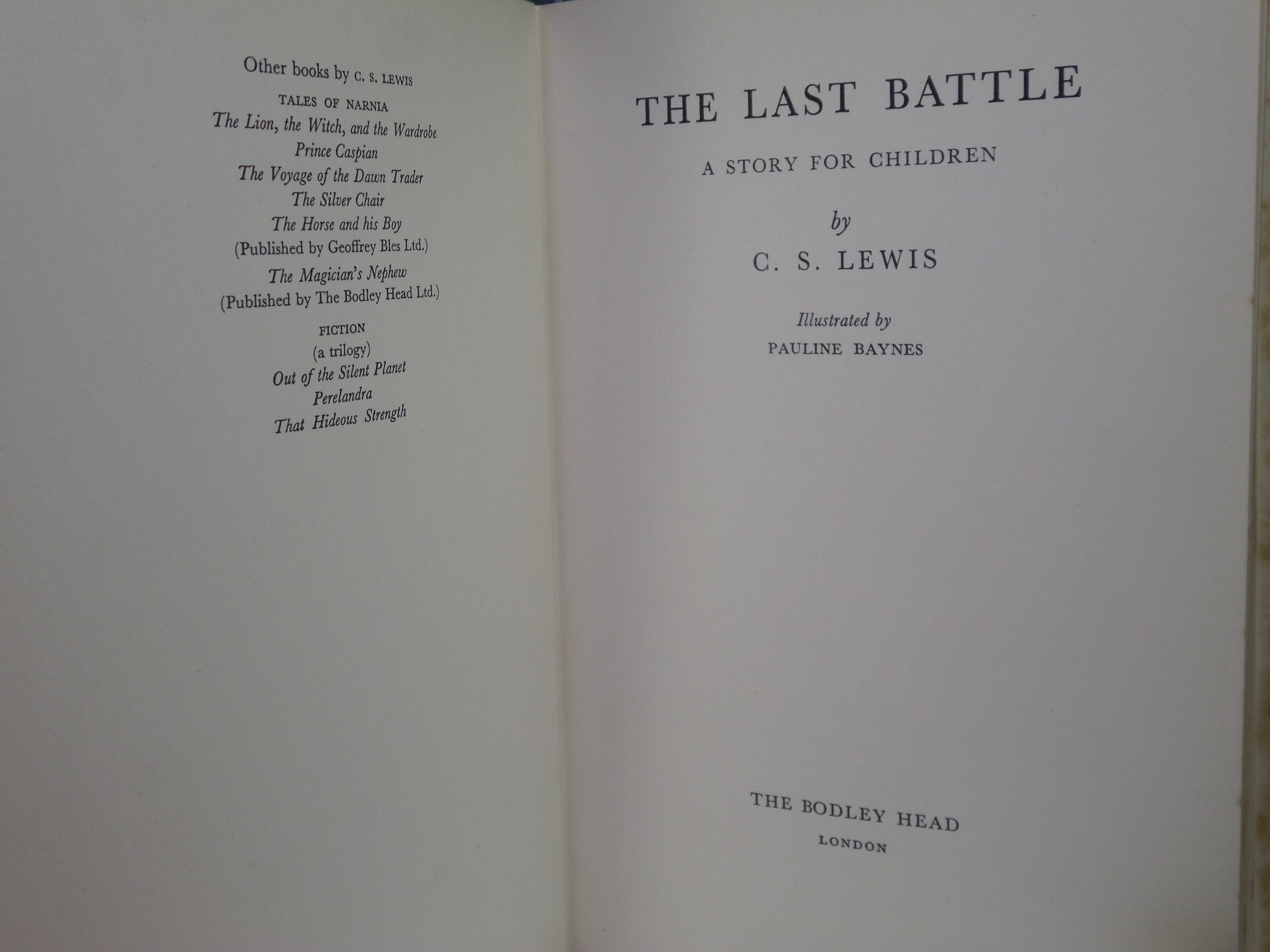 THE LAST BATTLE BY C. S. LEWIS 1961