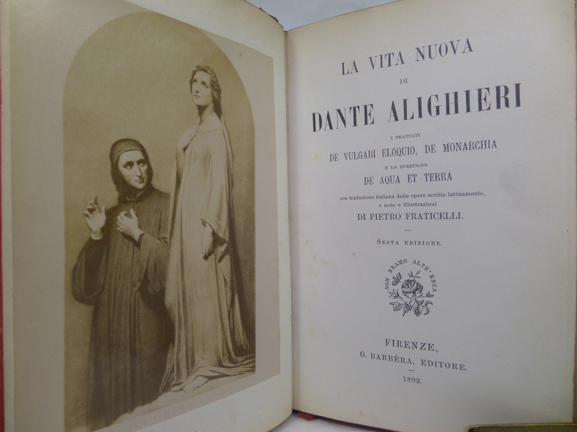 LA VITA NUOVA BY DANTE ALIGHIERI 1892 FINE VELLUM BINDING BY GIULIO GI ...