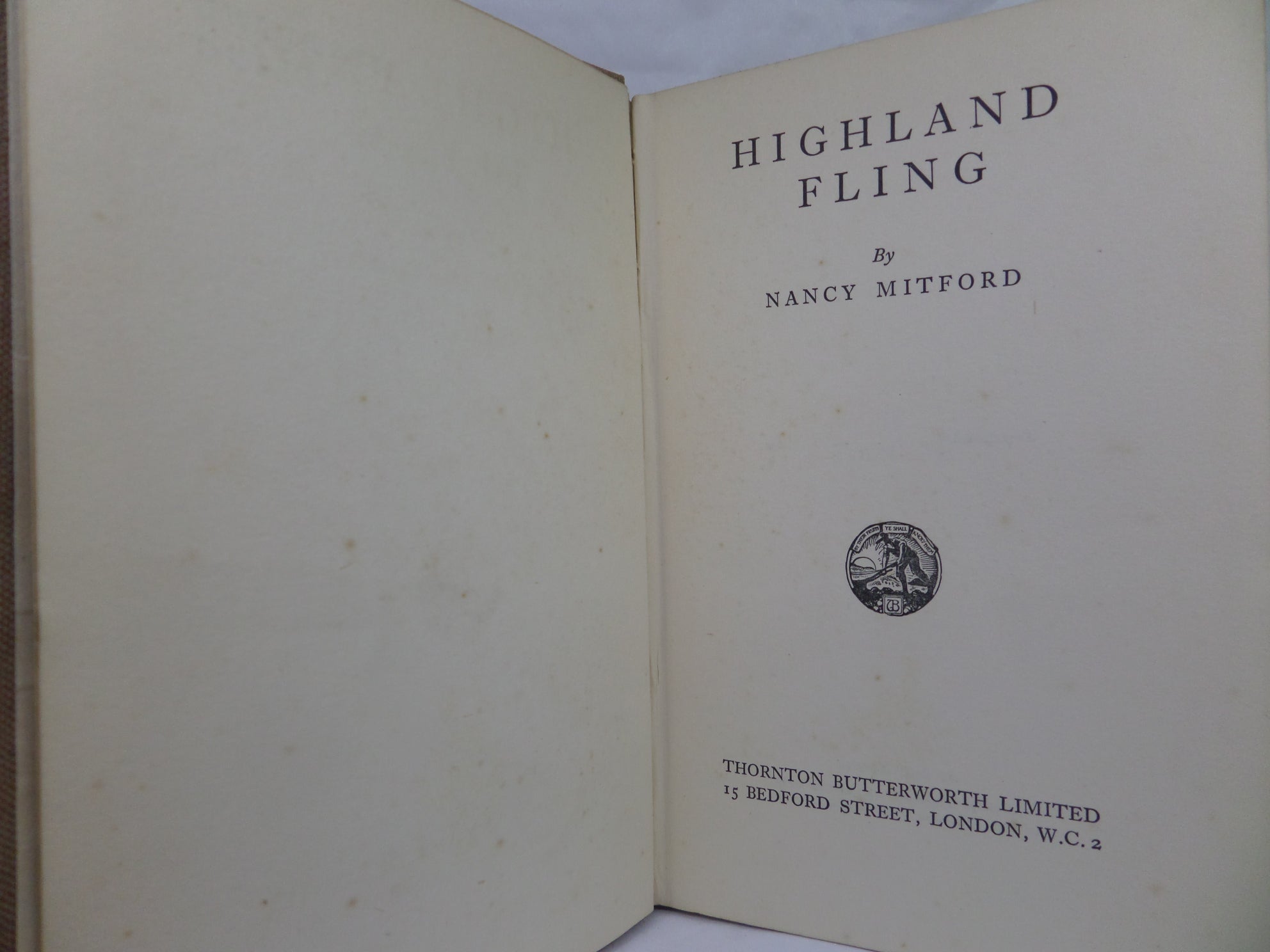 HIGHLAND FLING BY NANCY MITFORD 1931 FIRST EDITION