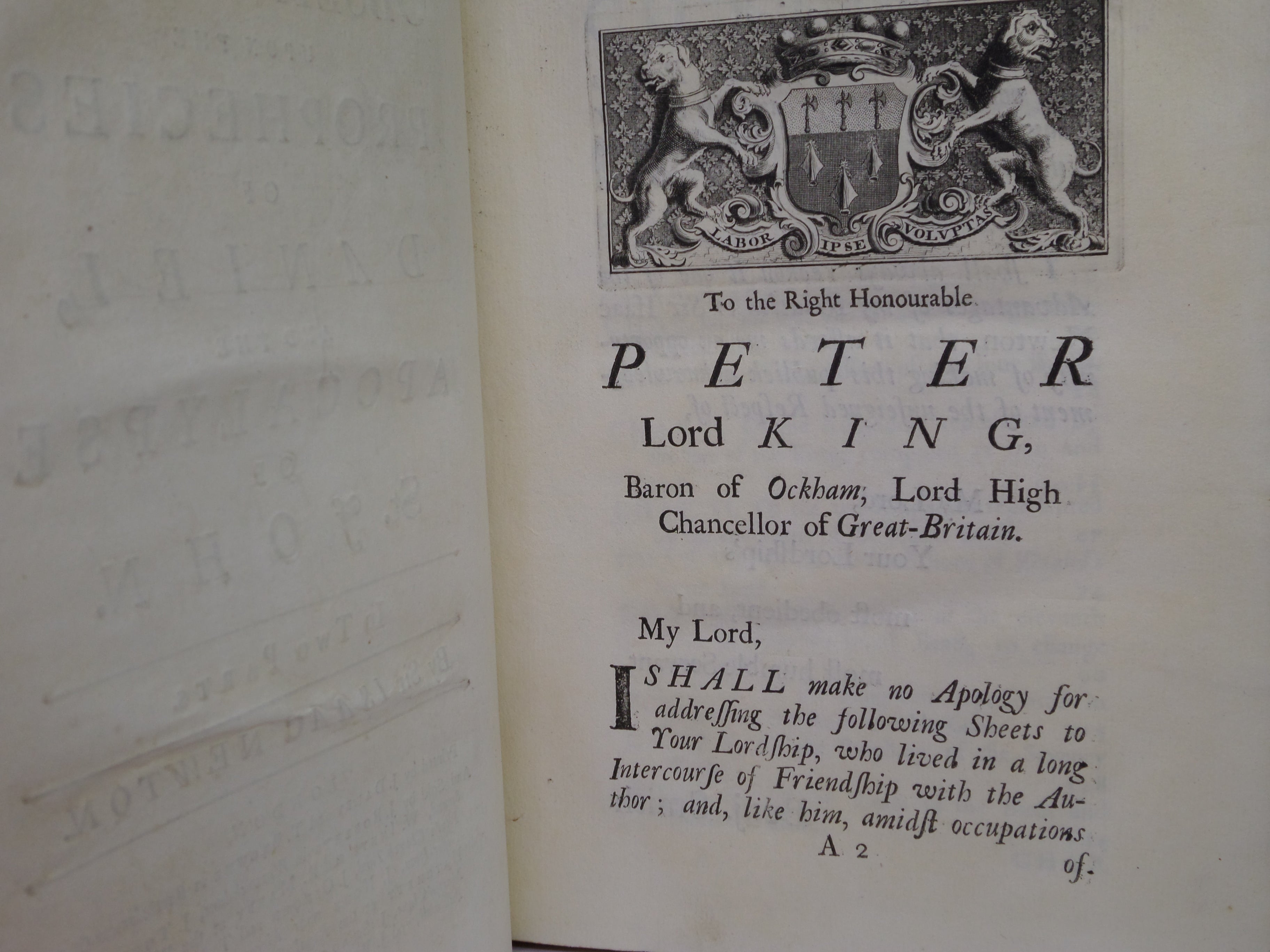 OBSERVATIONS UPON THE PROPHECIES OF DANIEL 1733 SIR ISAAC NEWTON FIRST EDITION