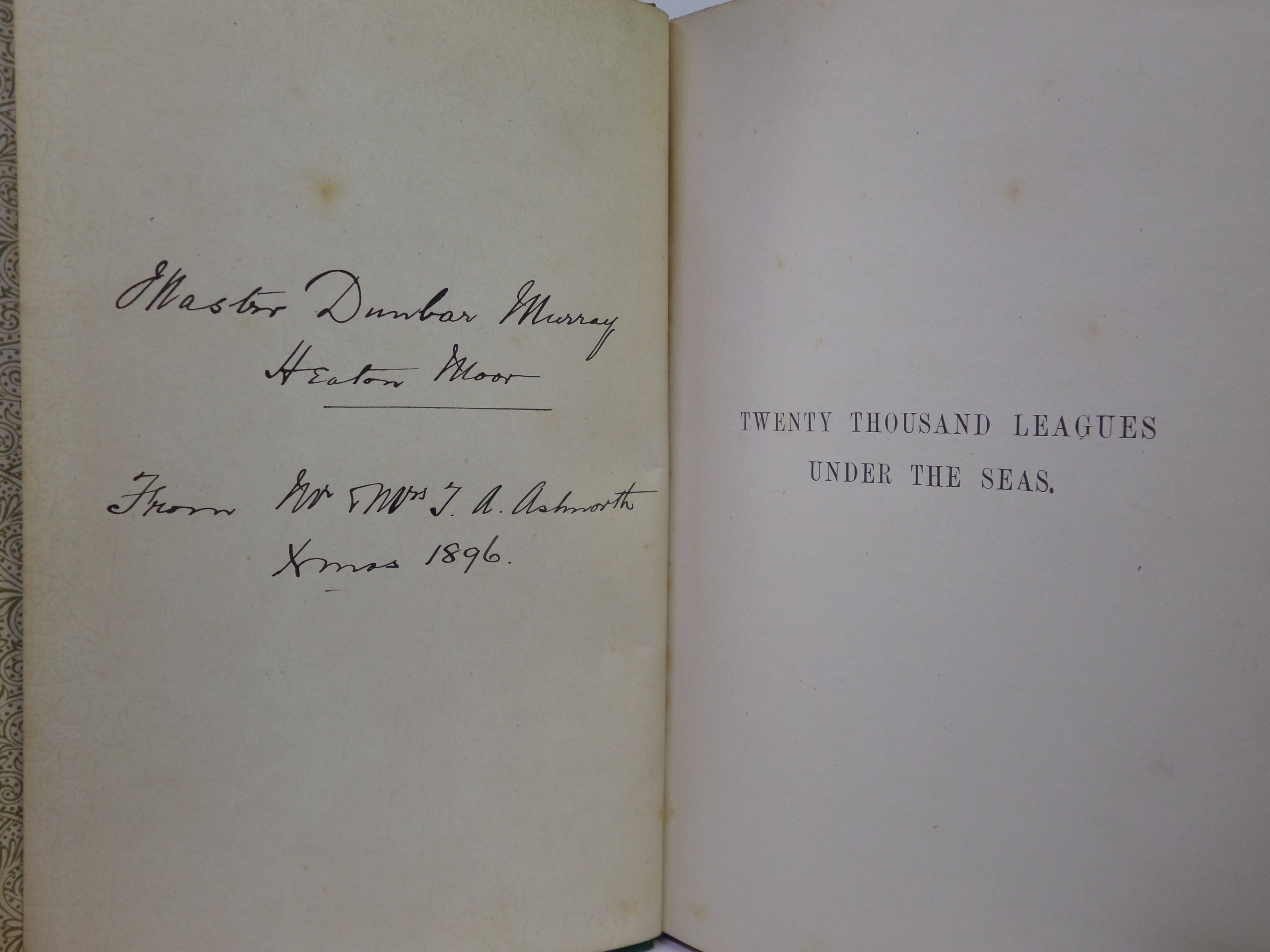 TWENTY THOUSAND LEAGUES UNDER THE SEAS BY JULES VERNE C. 1896