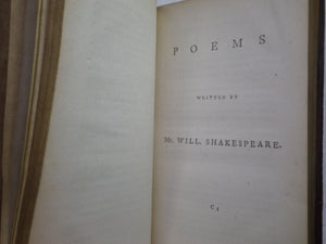 POEMS WRITTEN BY SHAKESPEARE 1774 LEATHER BINDING