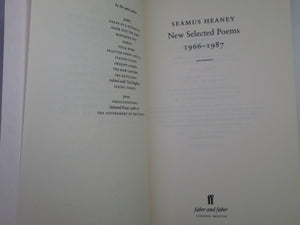 NEW SELECTED POEMS 1966-1987 BY SEAMUS HEANEY 1990 SIGNED BY AUTHOR