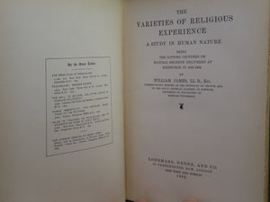 THE VARIETIES OF RELIGIOUS EXPERIENCE BY WILLIAM JAMES 1902 FIRST EDITION