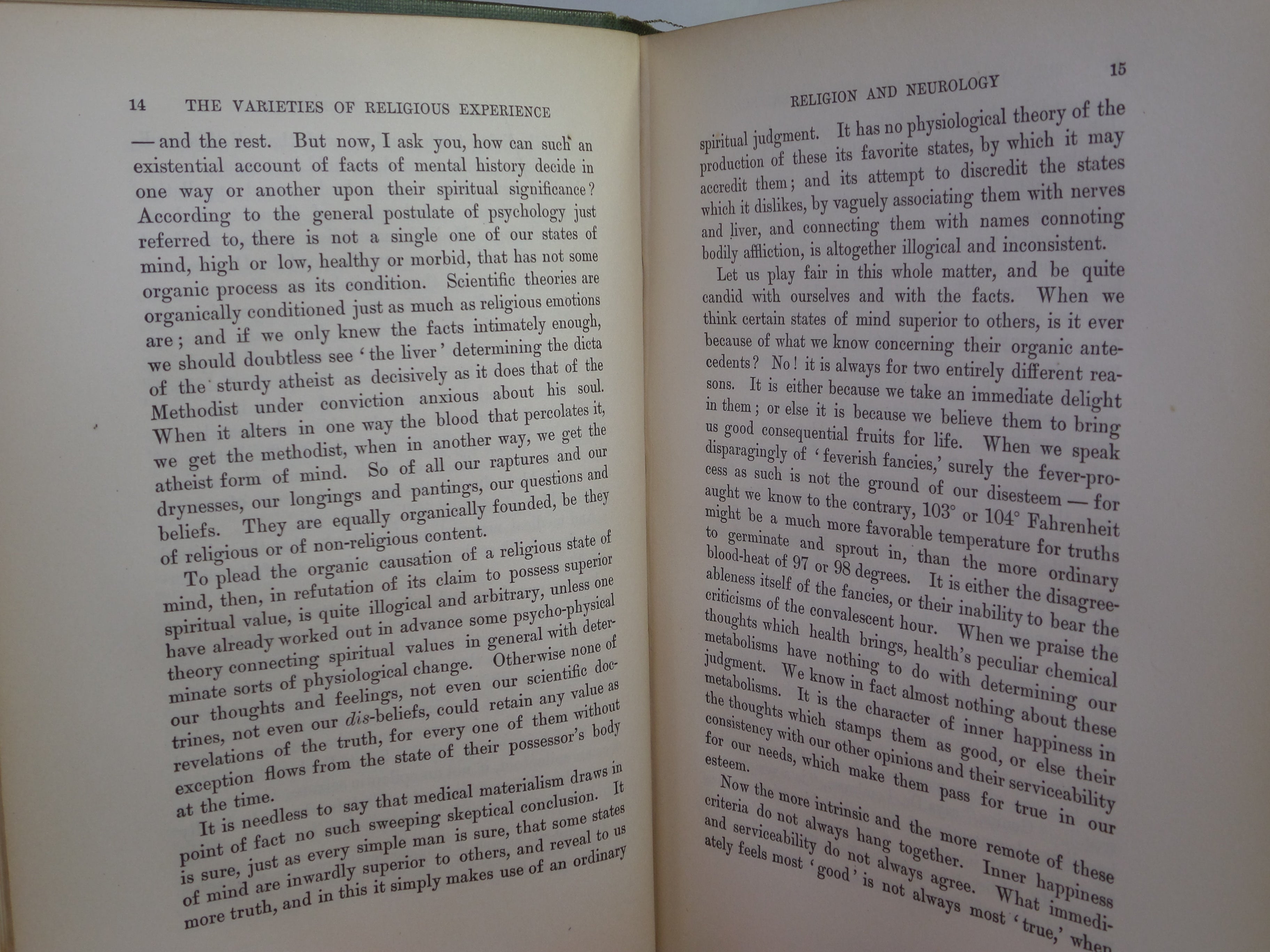 THE VARIETIES OF RELIGIOUS EXPERIENCE BY WILLIAM JAMES 1902 FIRST EDITION