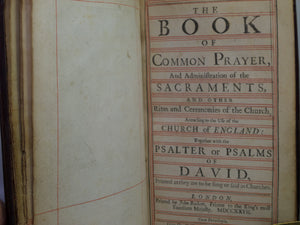 THE BOOK OF COMMON PRAYER & THE WHOLE BOOK OF PSALMS 1726-27 LEATHER BINDING