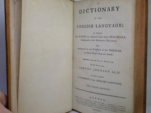 A DICTIONARY OF THE ENGLISH LANGUAGE BY SAMUEL JOHNSON 1794 LEATHER BOUND