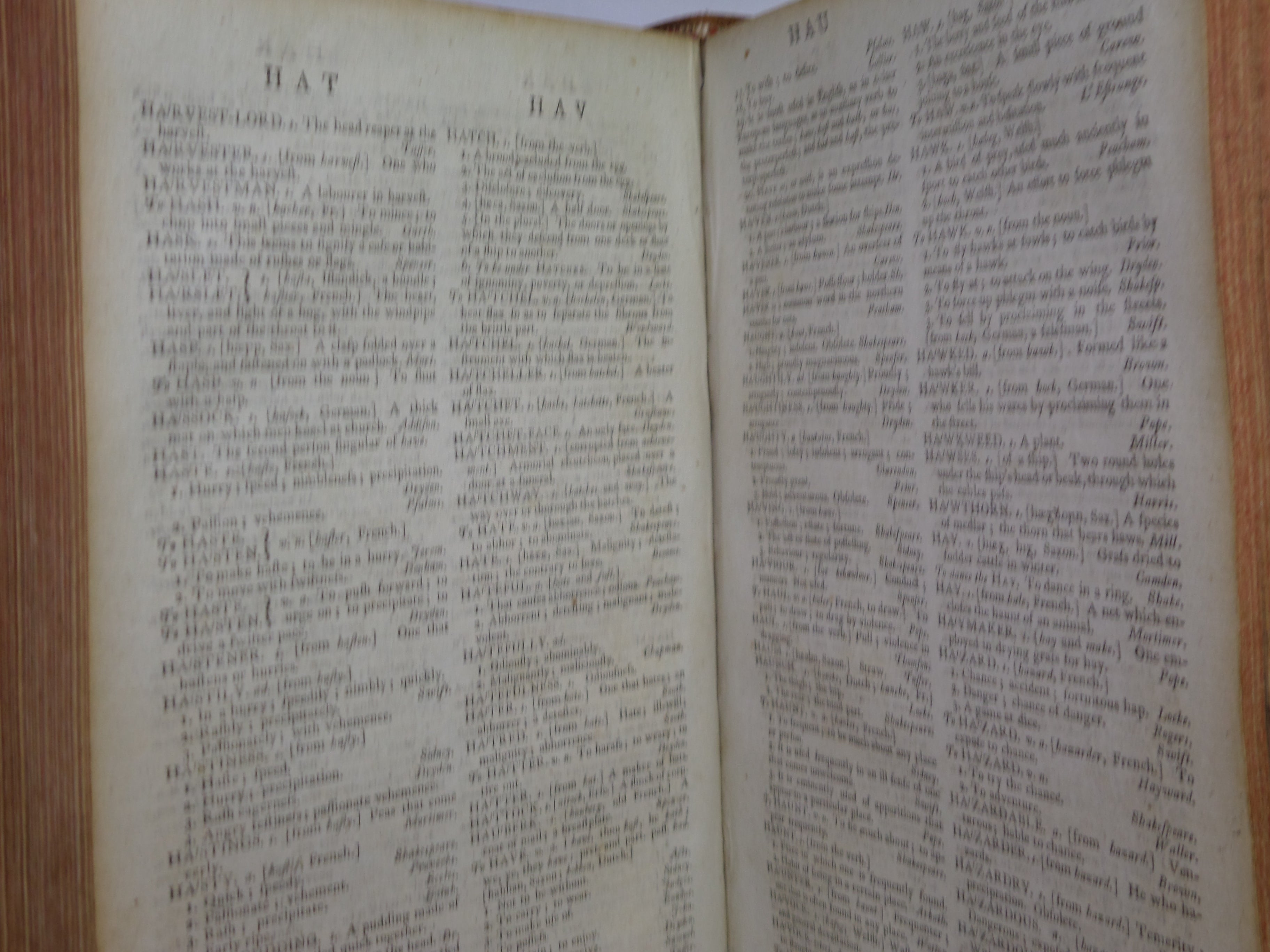 A DICTIONARY OF THE ENGLISH LANGUAGE BY SAMUEL JOHNSON 1794 LEATHER BOUND