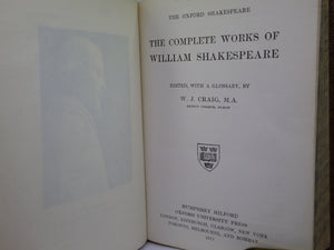 THE COMPLETE WORKS OF WILLIAM SHAKESPEARE 1913 TREE CALF BINDING