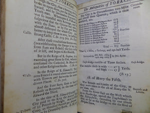 THE ANTIQUITIES OF YORK CITY BY JAMES TORR 1719 FIRST EDITION, LEATHER BOUND