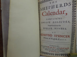 THE SHEPHERDS CALENDAR/ CALENDARIUM PASTORALE 1653 EDMUND SPENSER, LEATHER BOUND