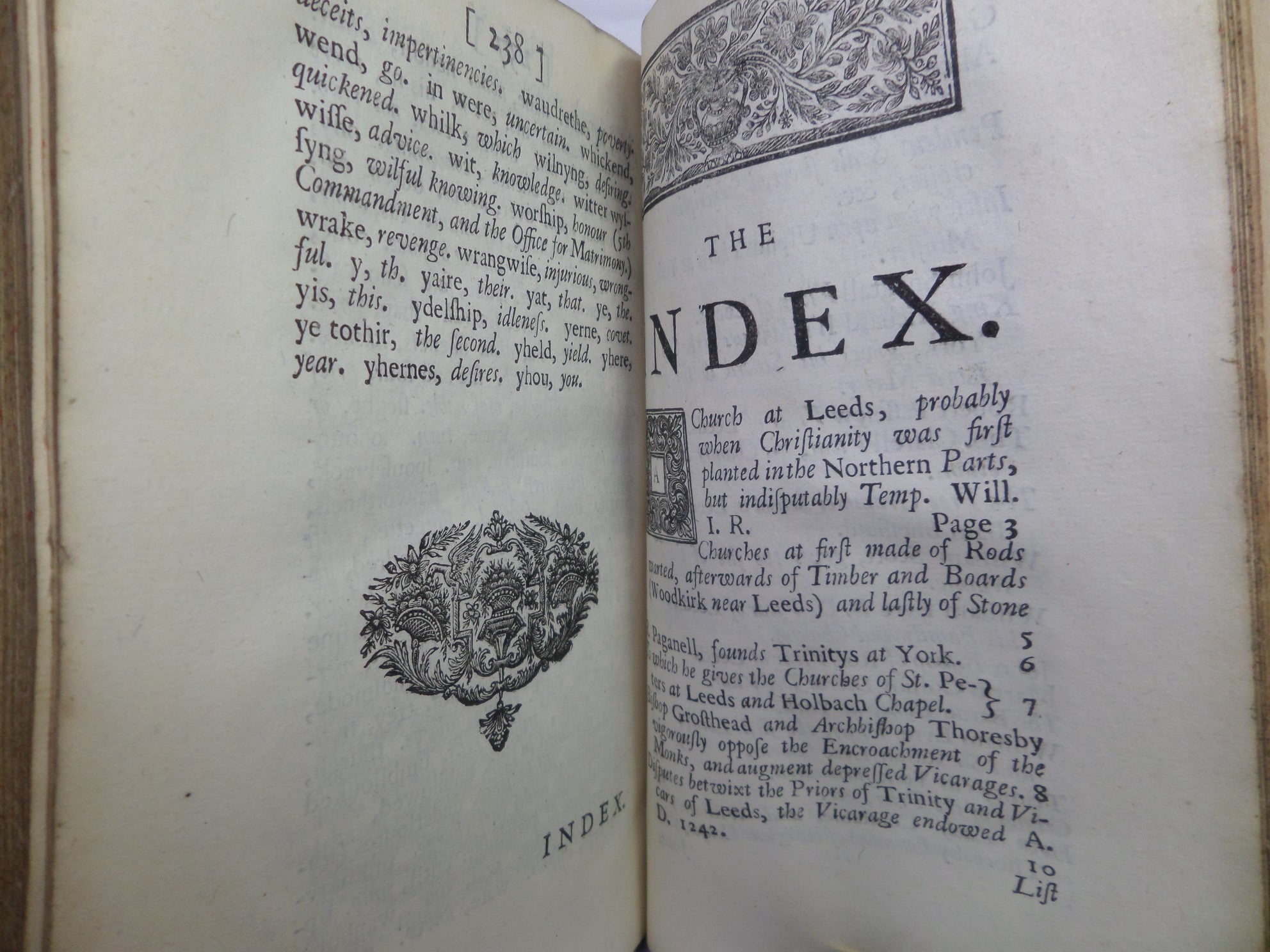 VICARIA LEODIENSIS: OR THE HISTORY OF THE CHURCH OF LEEDES IN YORKSHIRE 1724