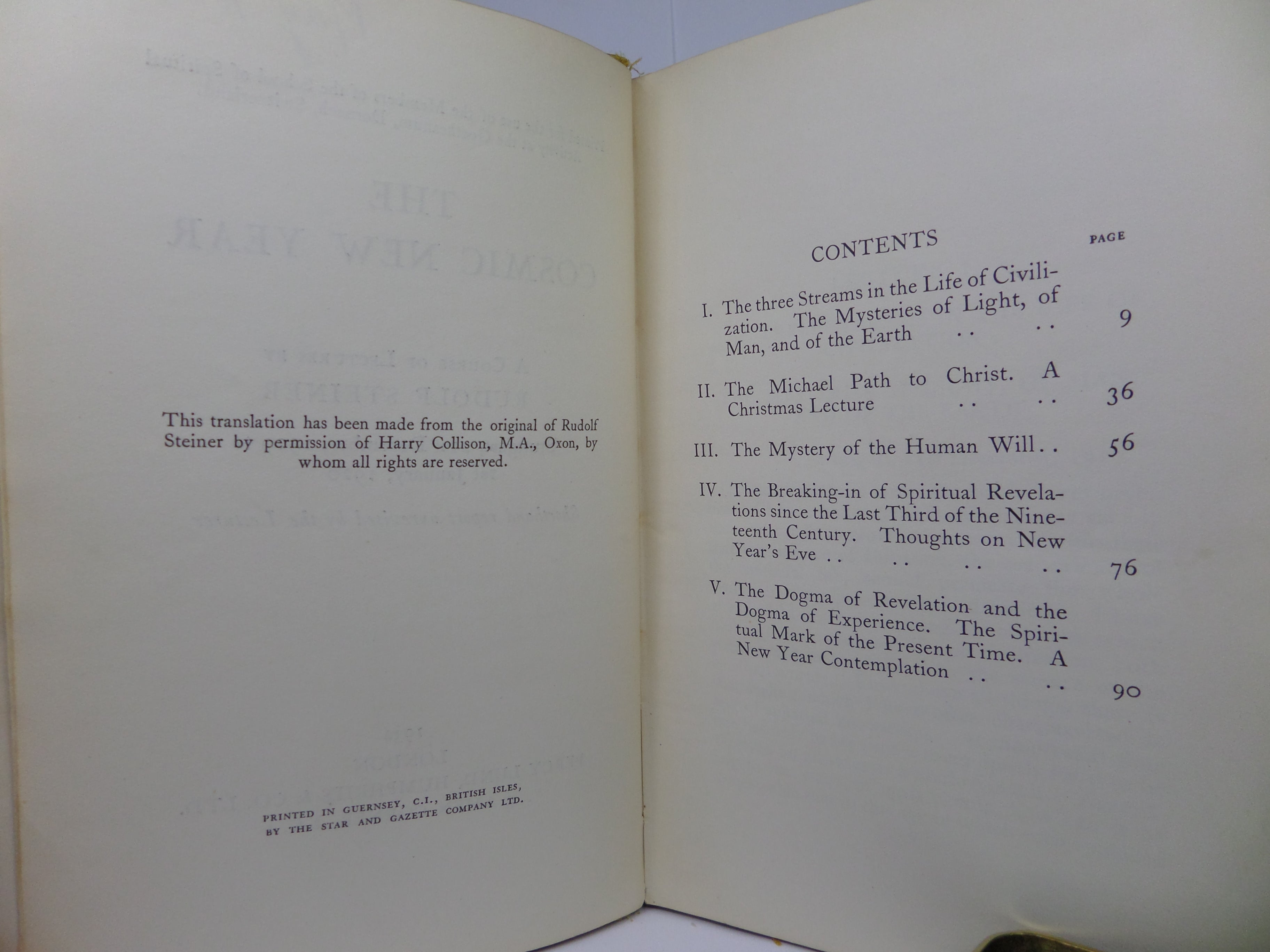 THE COSMIC NEW YEAR: A COURSE OF LECTURES BY RUDOLF STEINER 1932