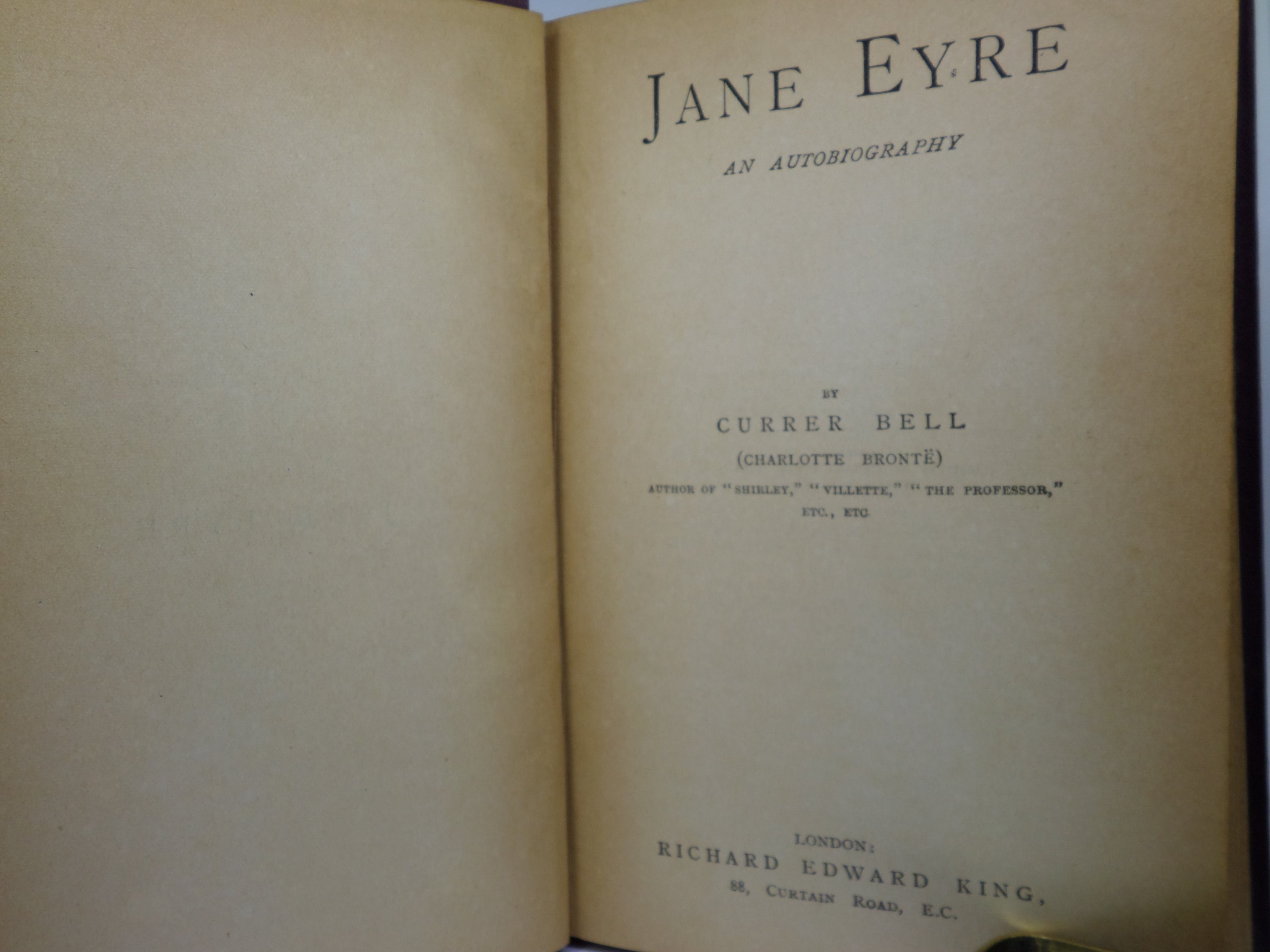 JANE EYRE BY CHARLOTTE BRONTE CA. 1900