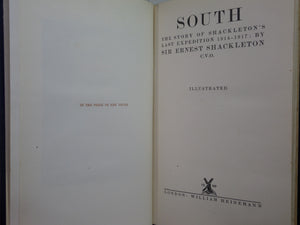 SOUTH: THE STORY OF SHACKLETON'S LAST EXPEDITION 1914-1917 BY ERNEST SHACKLETON 1920