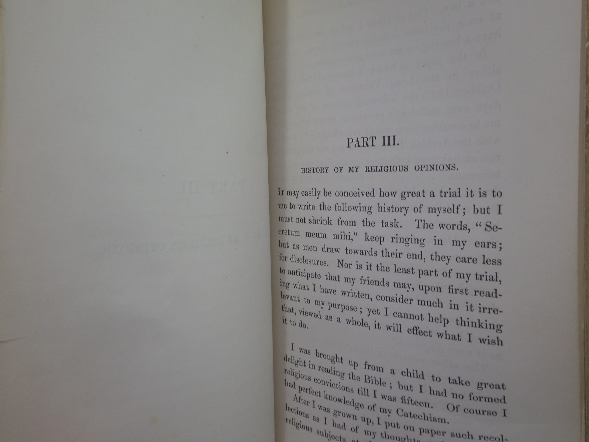 APOLOGIA PRO VITA SUA: BEING A REPLY TO A PAMPHLET... BY JOHN HENRY NEWMAN 1864