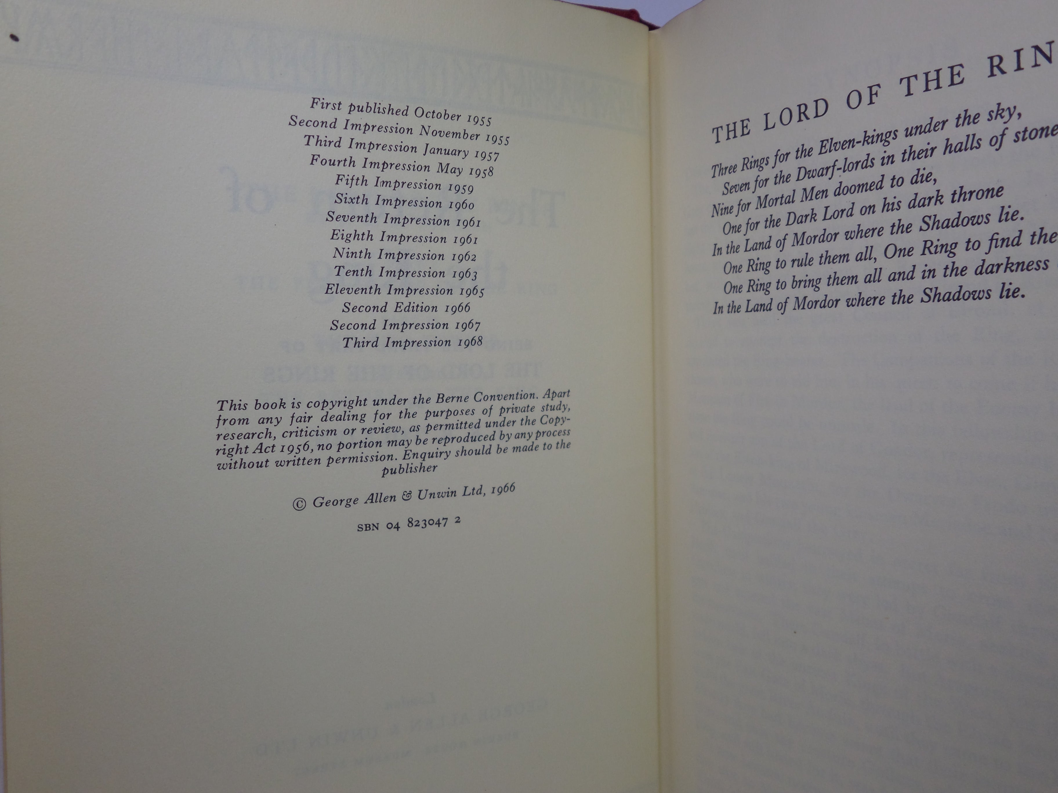 THE LORD OF THE RINGS TRILOGY BY J.R.R. TOLKIEN 1968 FINE SECOND EDITION SET