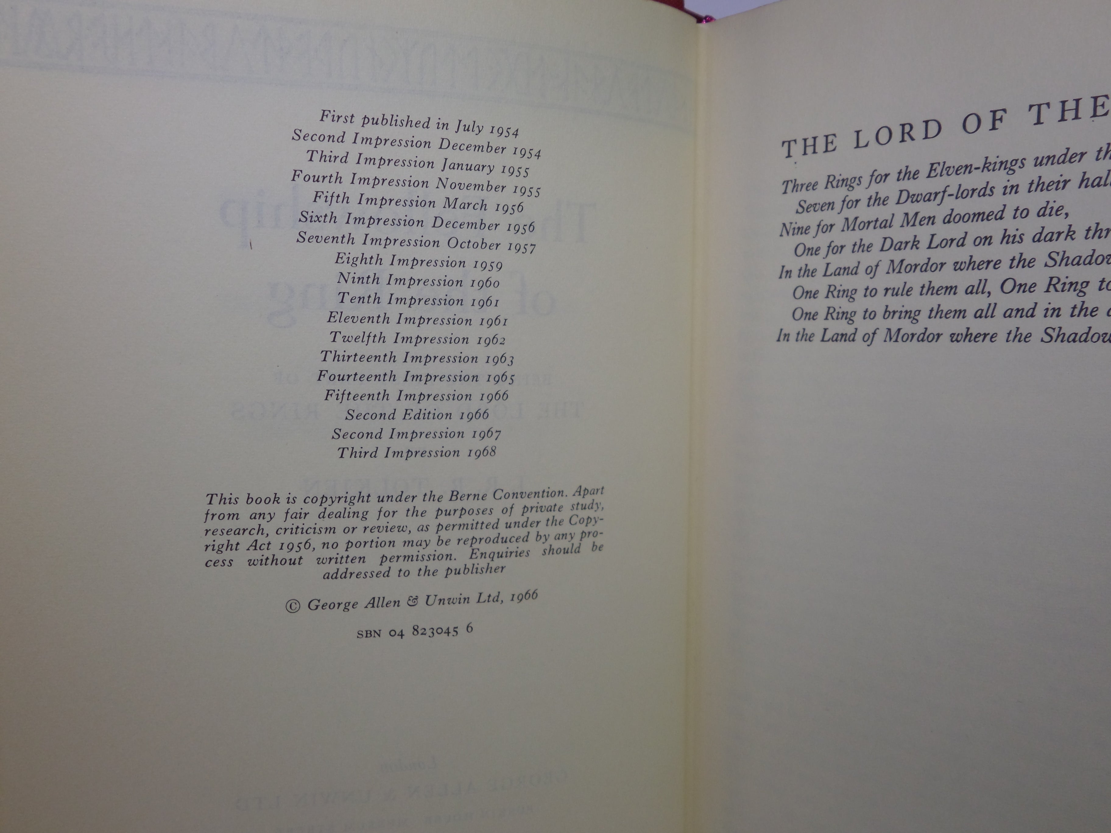 THE LORD OF THE RINGS TRILOGY BY J.R.R. TOLKIEN 1968 FINE SECOND EDITION SET