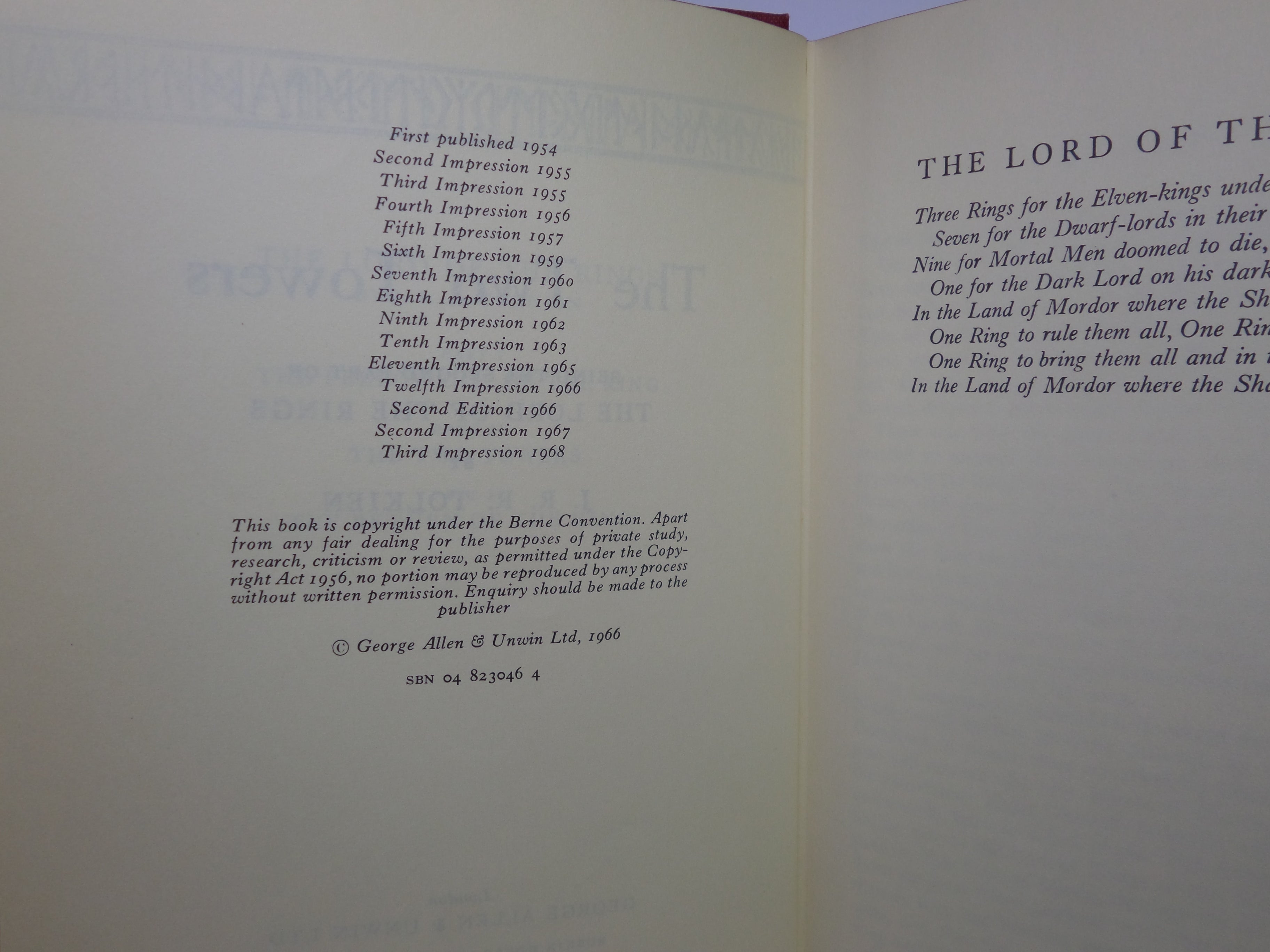 THE LORD OF THE RINGS TRILOGY BY J.R.R. TOLKIEN 1968 FINE SECOND EDITION SET