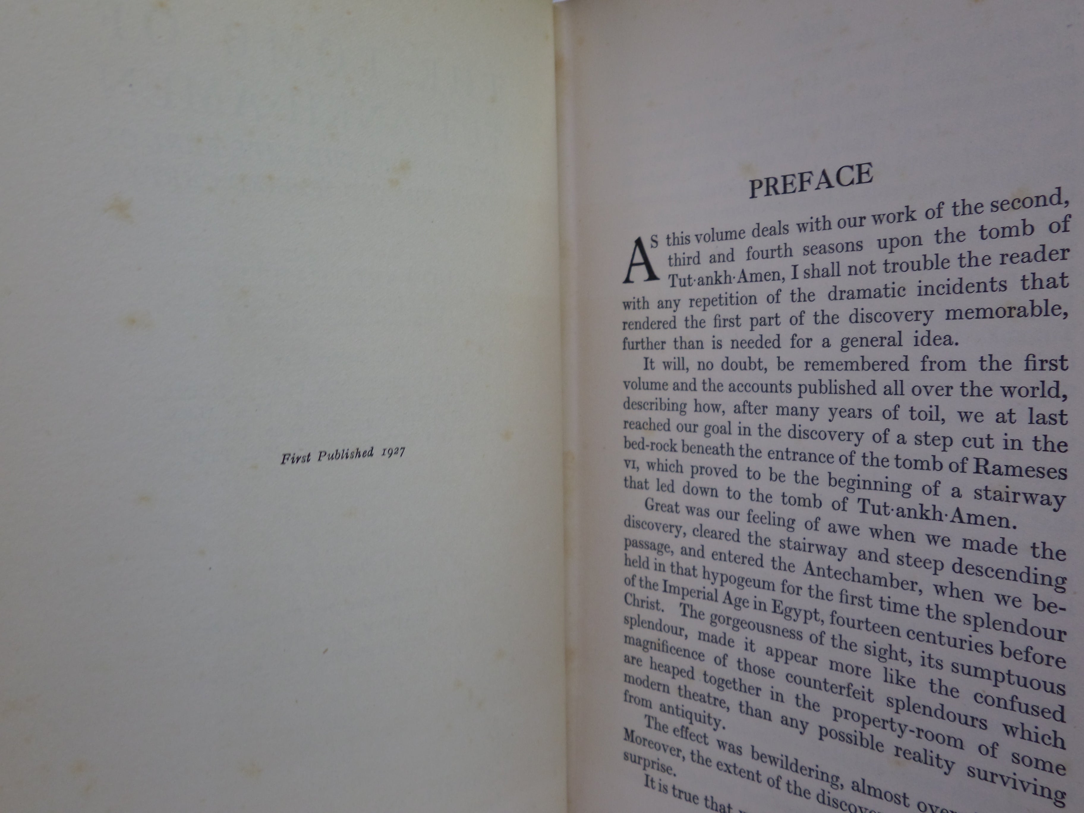 [EGYPTOLOGY] THE TOMB OF TUT-ANKH-AMEN 1927 HOWARD CARTER