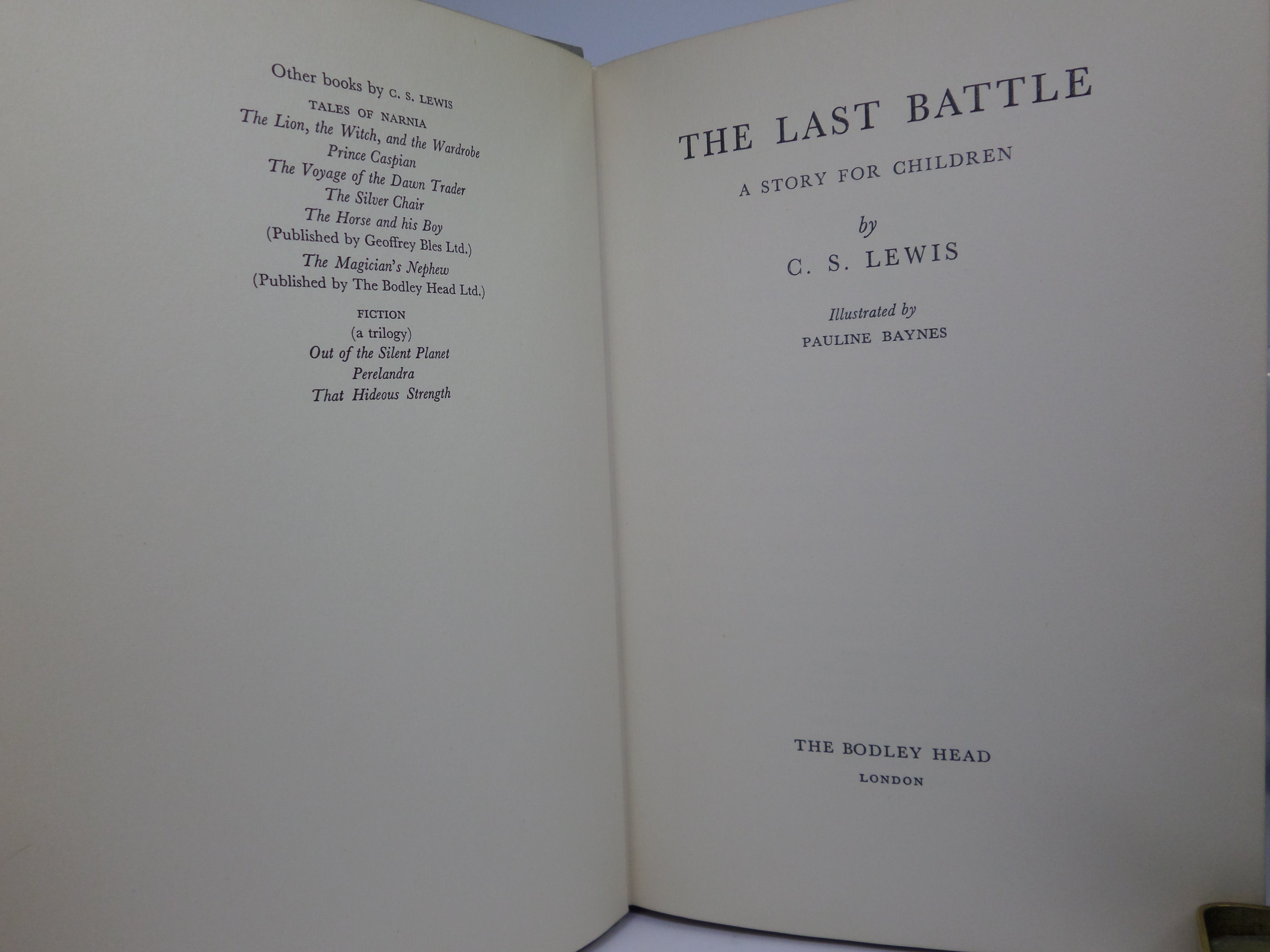 THE LAST BATTLE BY C. S. LEWIS 1961