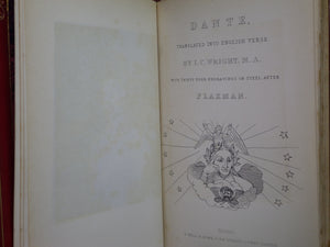 THE DIVINE COMEDY OF DANTE ALIGHIERI 1891 BUMPUS FINE BINDING, FLAXMAN ILLS.