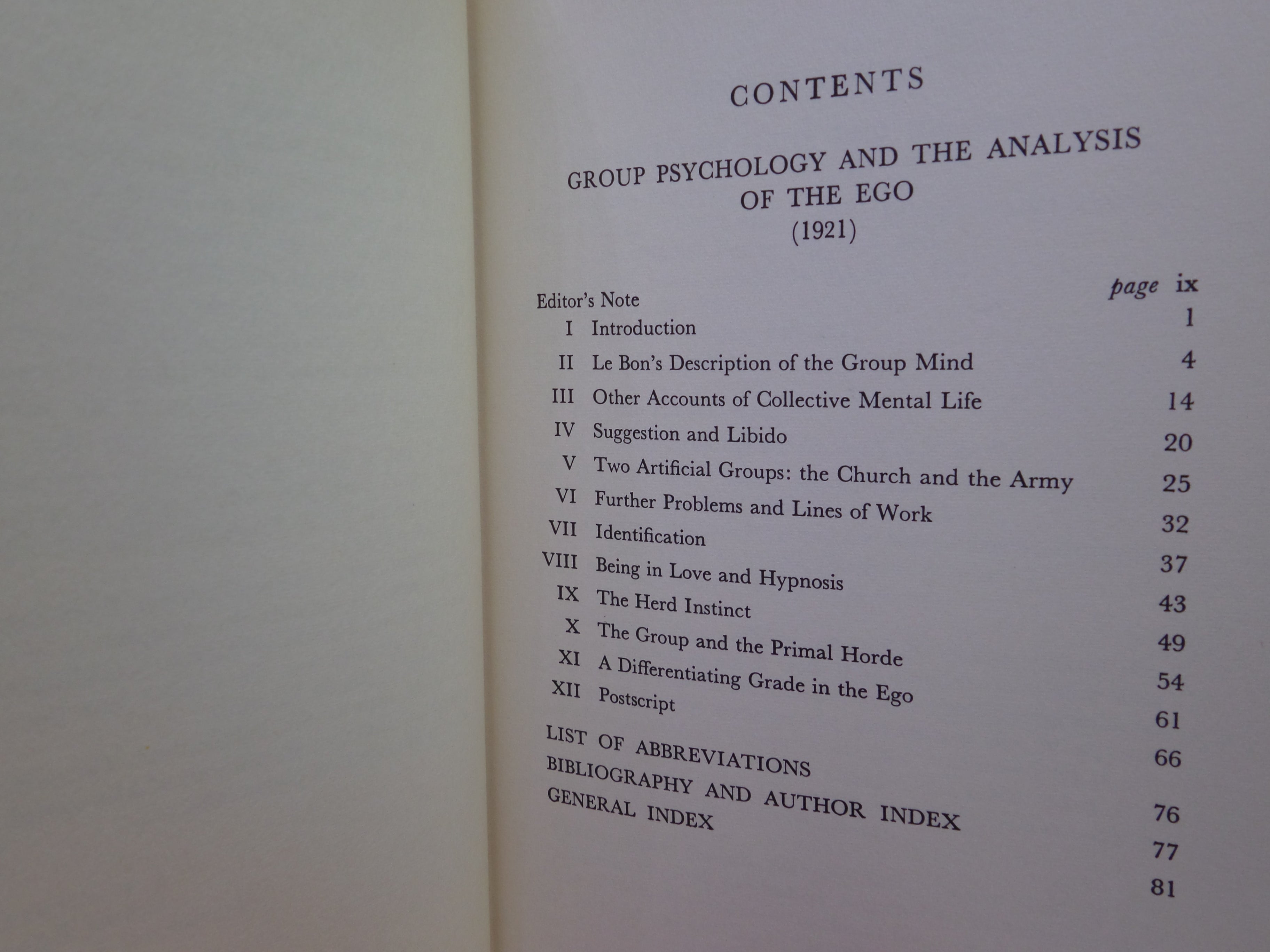 GROUP PSYCHOLOGY AND THE ANALYSIS OF THE EGO BY SIGMUND FREUD 1967