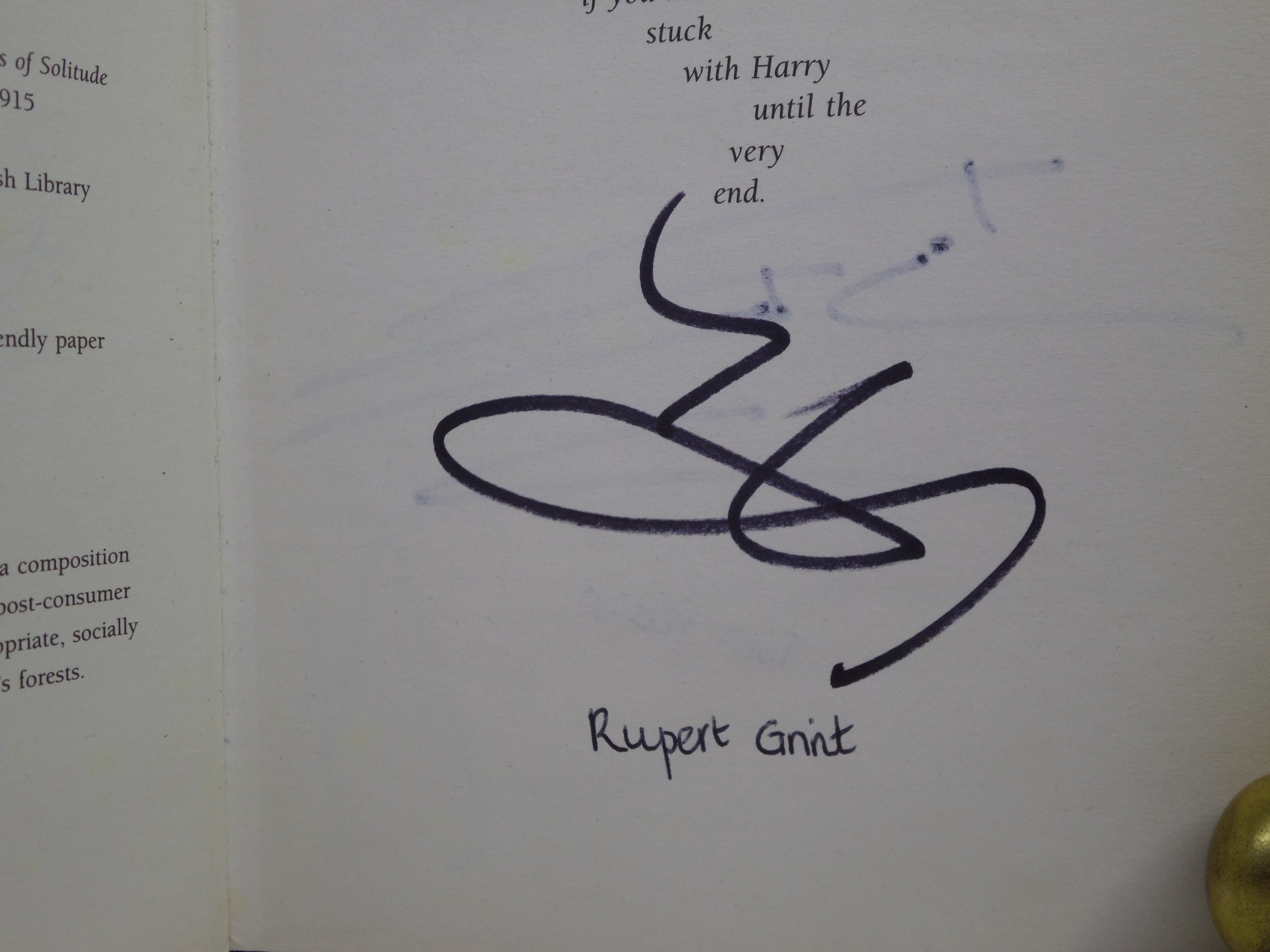 HARRY POTTER AND THE DEATHLY HALLOWS BY J.K. ROWLING 2007 SIGNED BY CAST MEMBERS