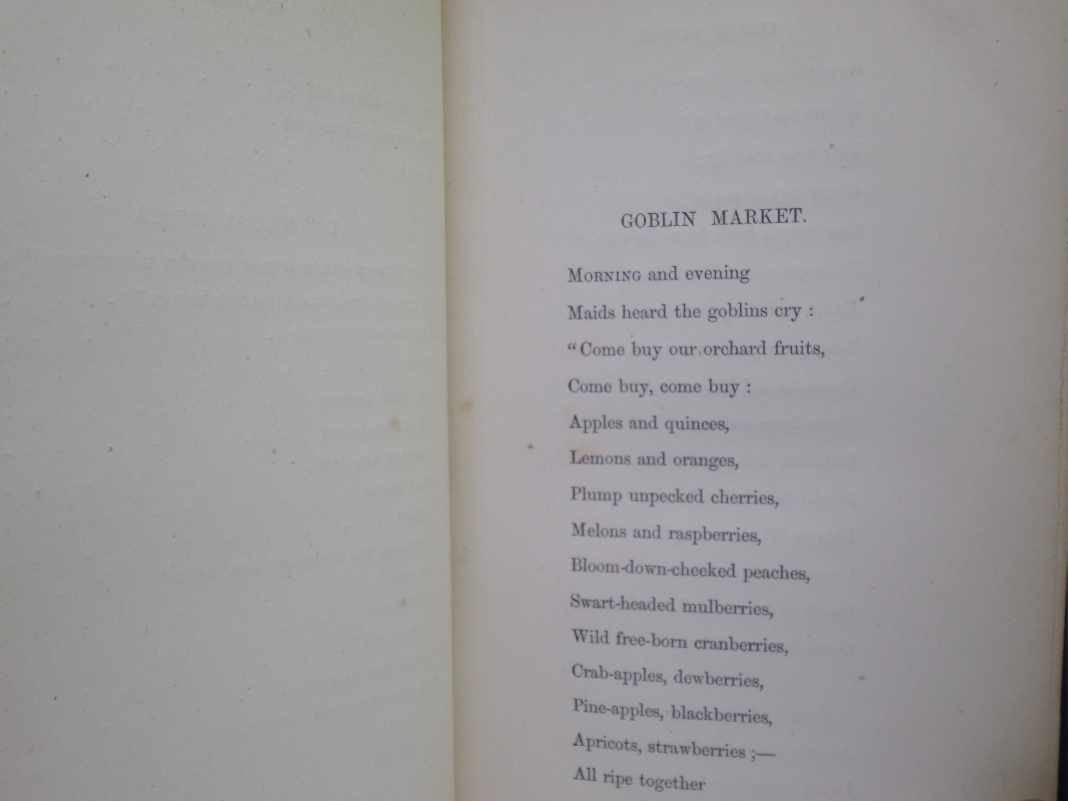 GOBLIN MARKET BY CHRISTINA ROSSETTI 1862 FIRST EDITION