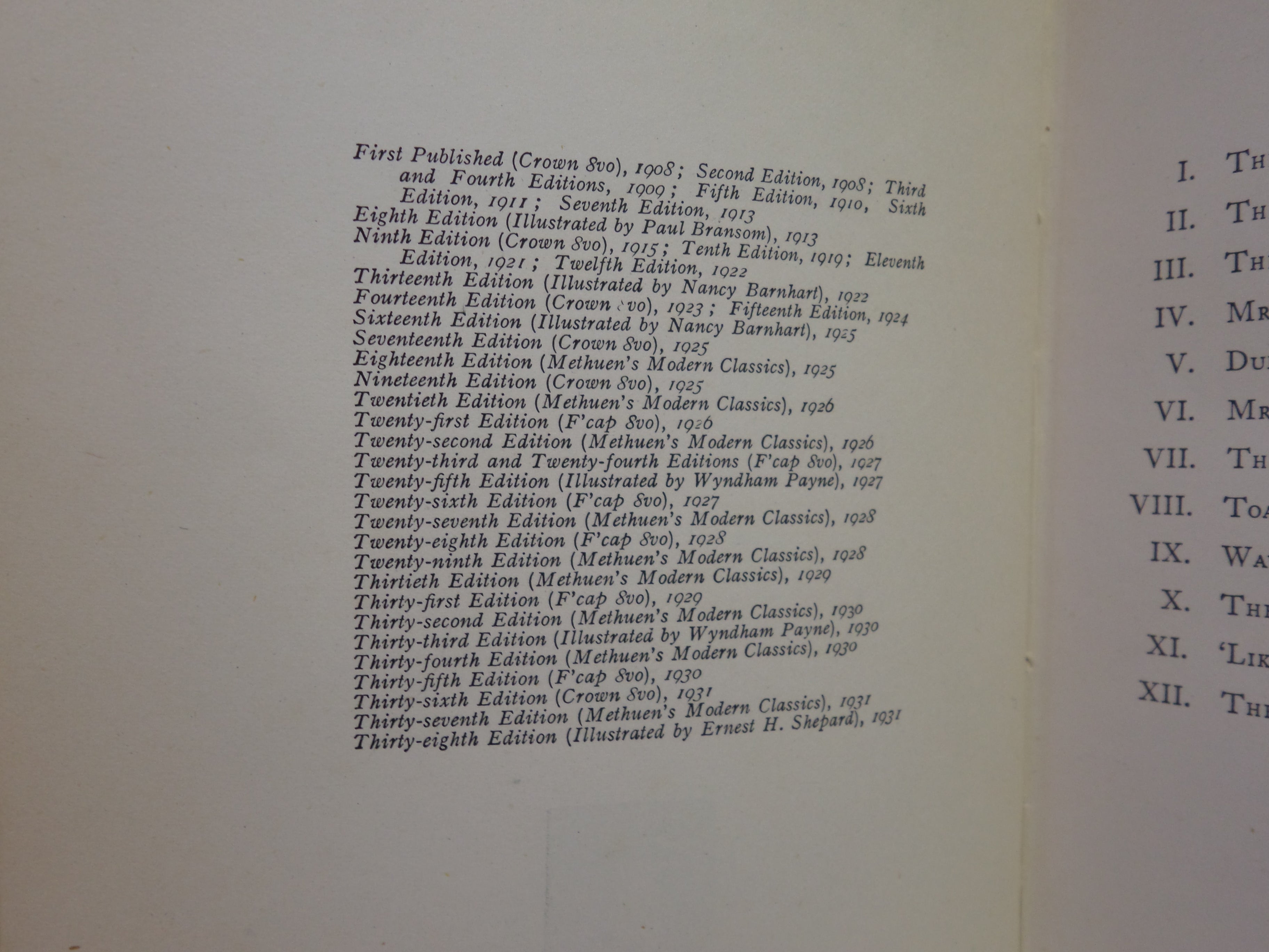 THE WIND IN THE WILLOWS BY KENNETH GRAHAME 1931 FIRST SHEPARD EDITION