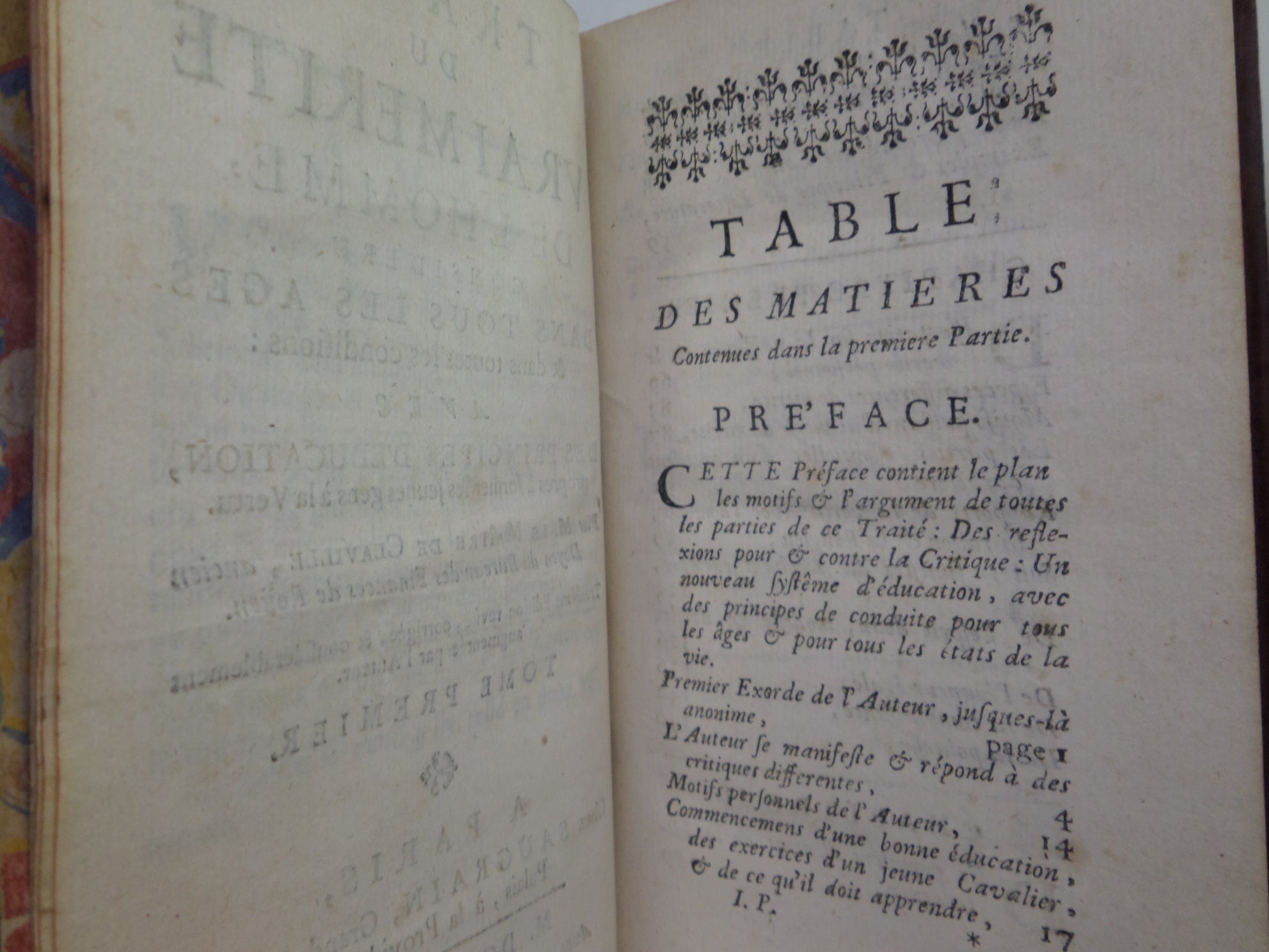 TRAITE DU VRAI MERITE DE L'HOMME 1737 LE MAITRE DE CLAVILLE, LEATHER BOUND