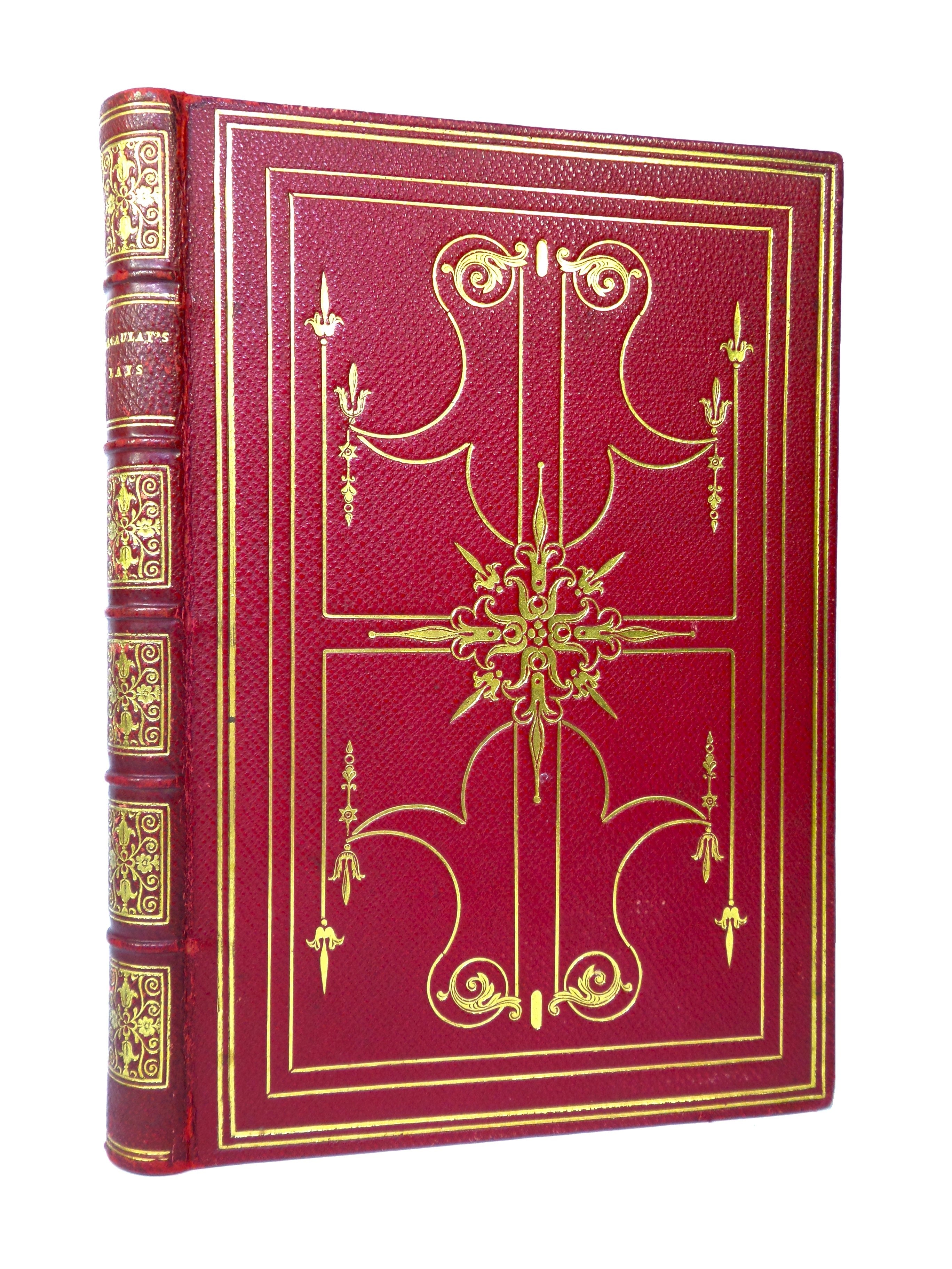 LAYS OF ANCIENT ROME: WITH IVRY, AND THE ARMADA BY THOMAS BABINGTON MACAULAY 1850 FINE LEATHER BINDING