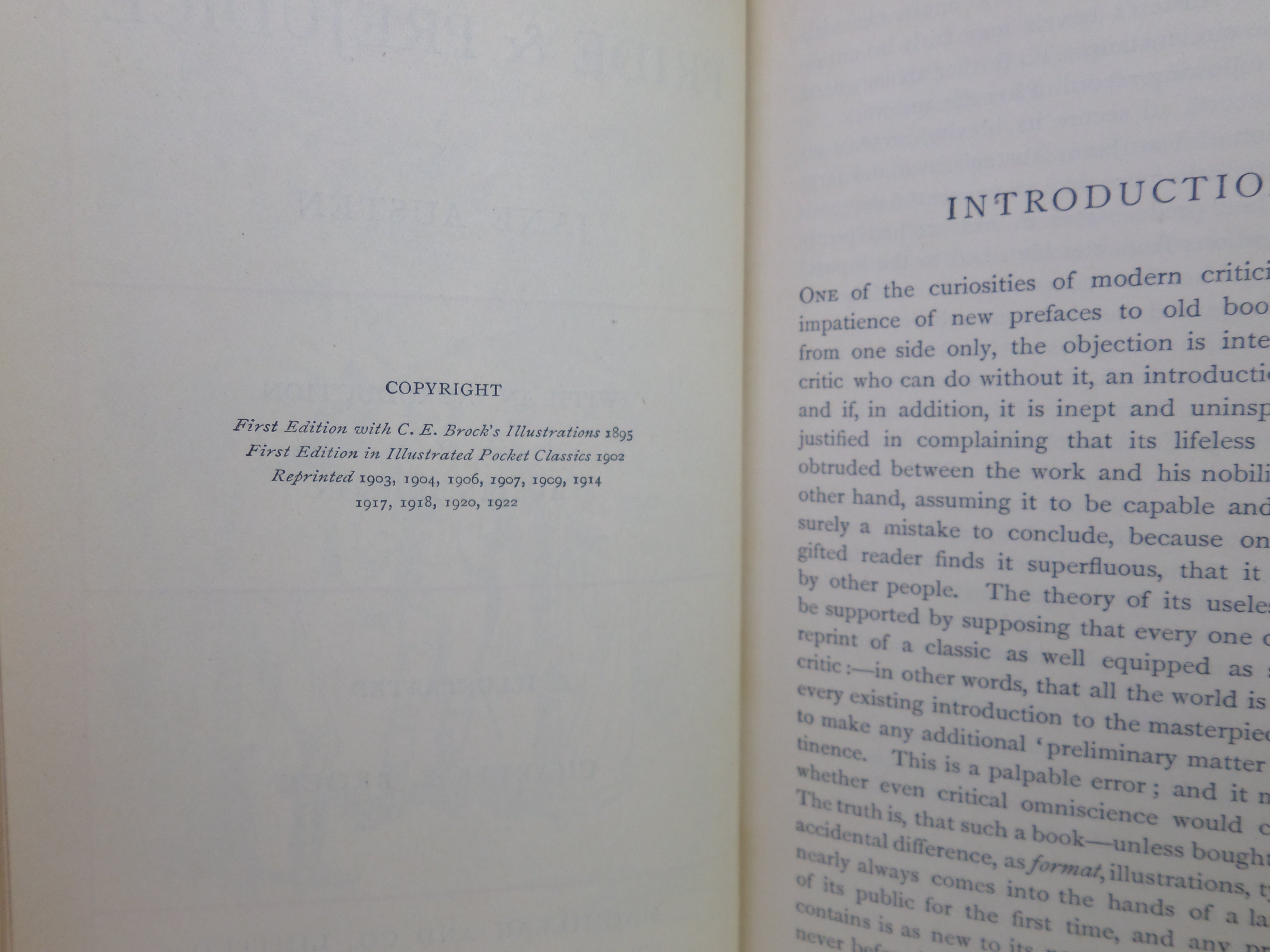 PRIDE AND PREJUDICE BY JANE AUSTEN 1922 ILLUSTRATED BY CHARLES E. BROCK