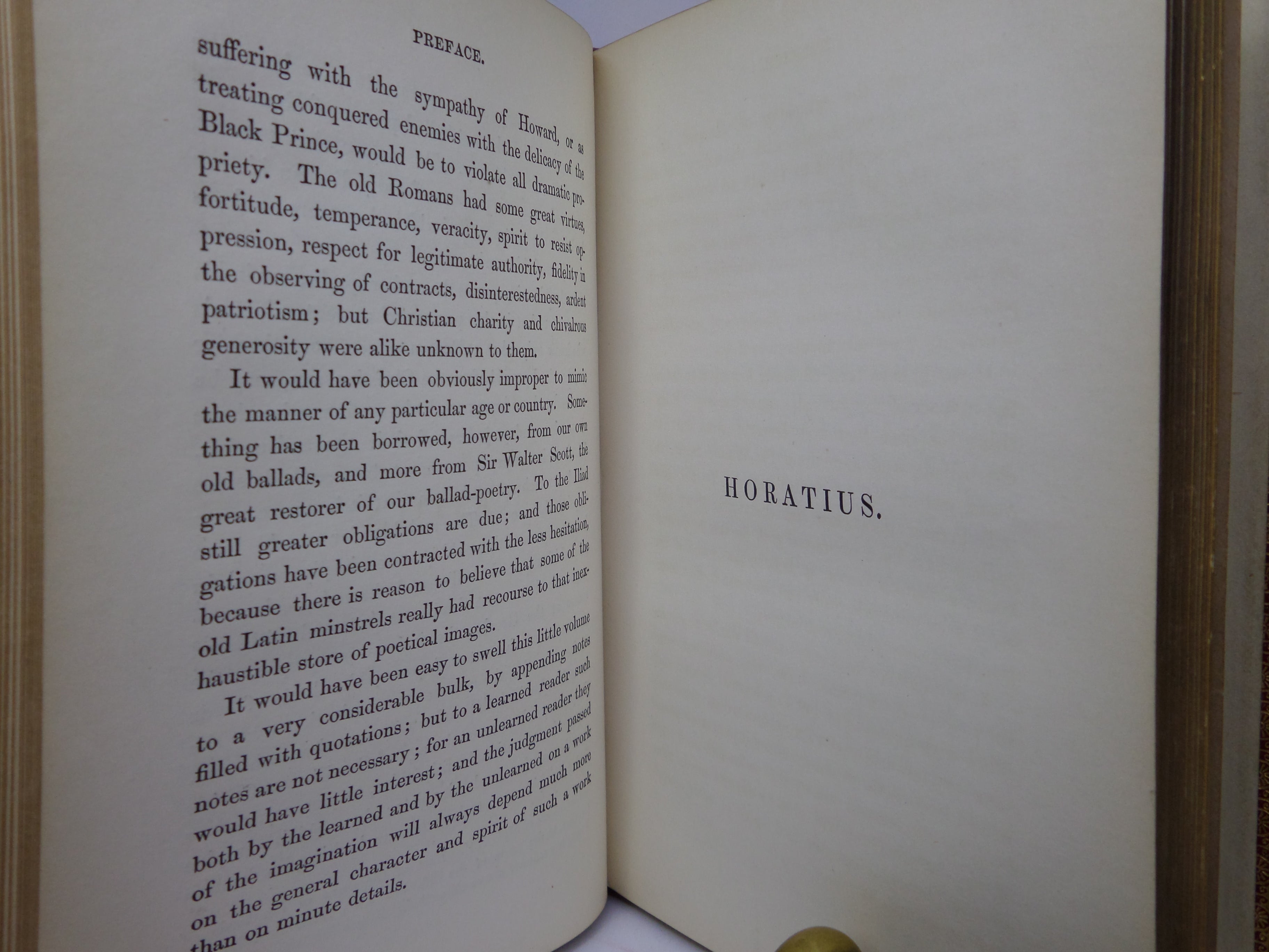 LAYS OF ANCIENT ROME: WITH IVRY, AND THE ARMADA BY THOMAS BABINGTON MACAULAY 1850 FINE LEATHER BINDING