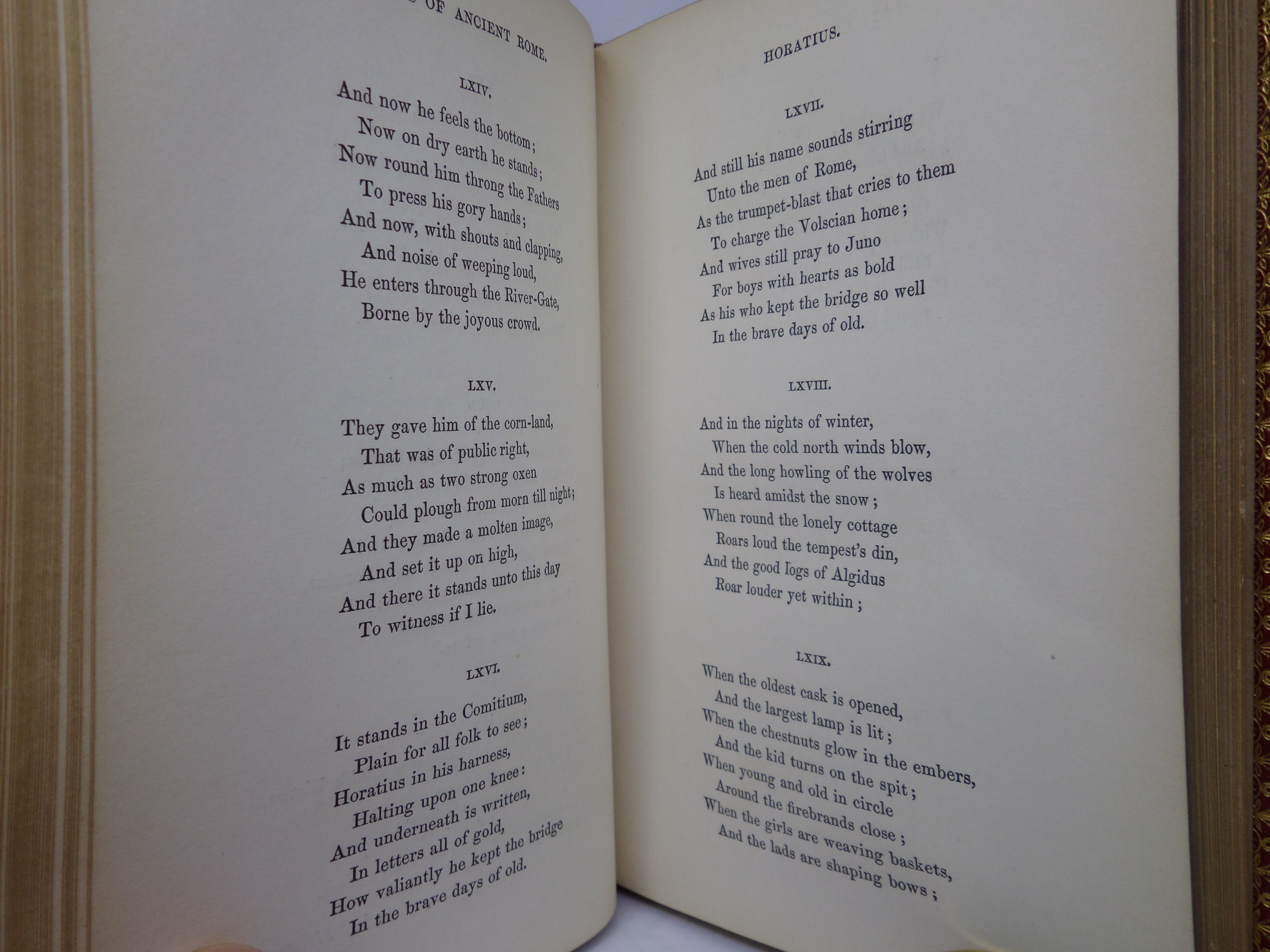 LAYS OF ANCIENT ROME: WITH IVRY, AND THE ARMADA BY THOMAS BABINGTON MACAULAY 1850 FINE LEATHER BINDING