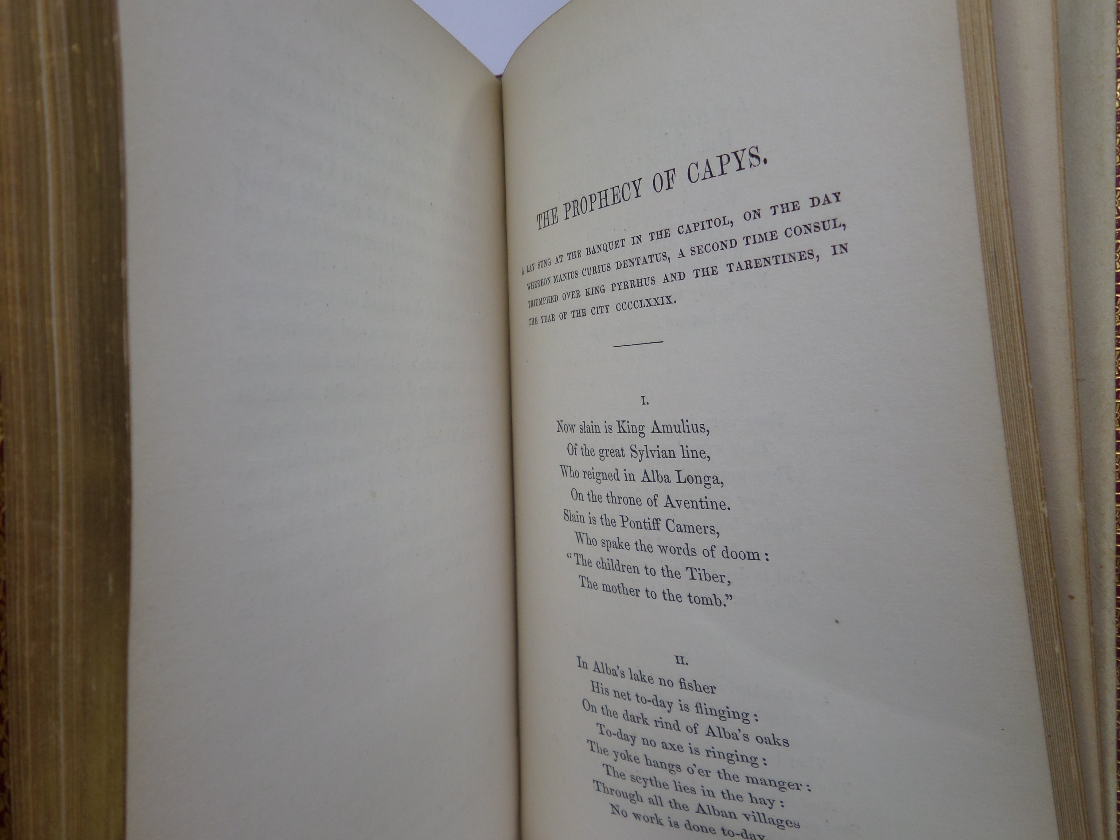 LAYS OF ANCIENT ROME: WITH IVRY, AND THE ARMADA BY THOMAS BABINGTON MACAULAY 1850 FINE LEATHER BINDING