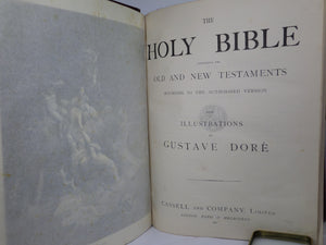 THE HOLY BIBLE ILLUSTRATED BY GUSTAVE DORE 1897 LEATHER BOUND