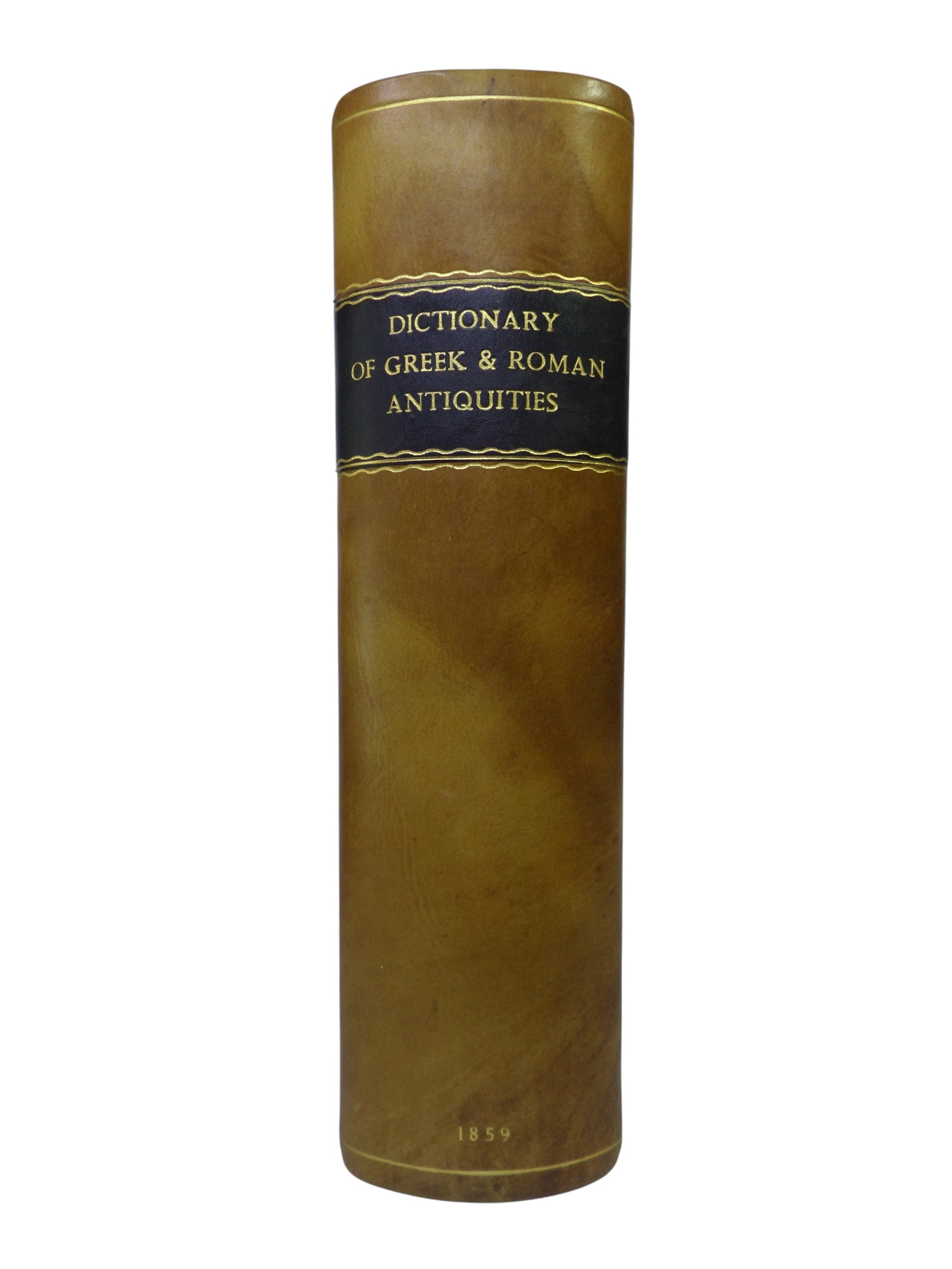 DICTIONARY OF GREEK AND ROMAN ANTIQUITIES BY WILLIAM SMITH 1859 LEATHER BINDING