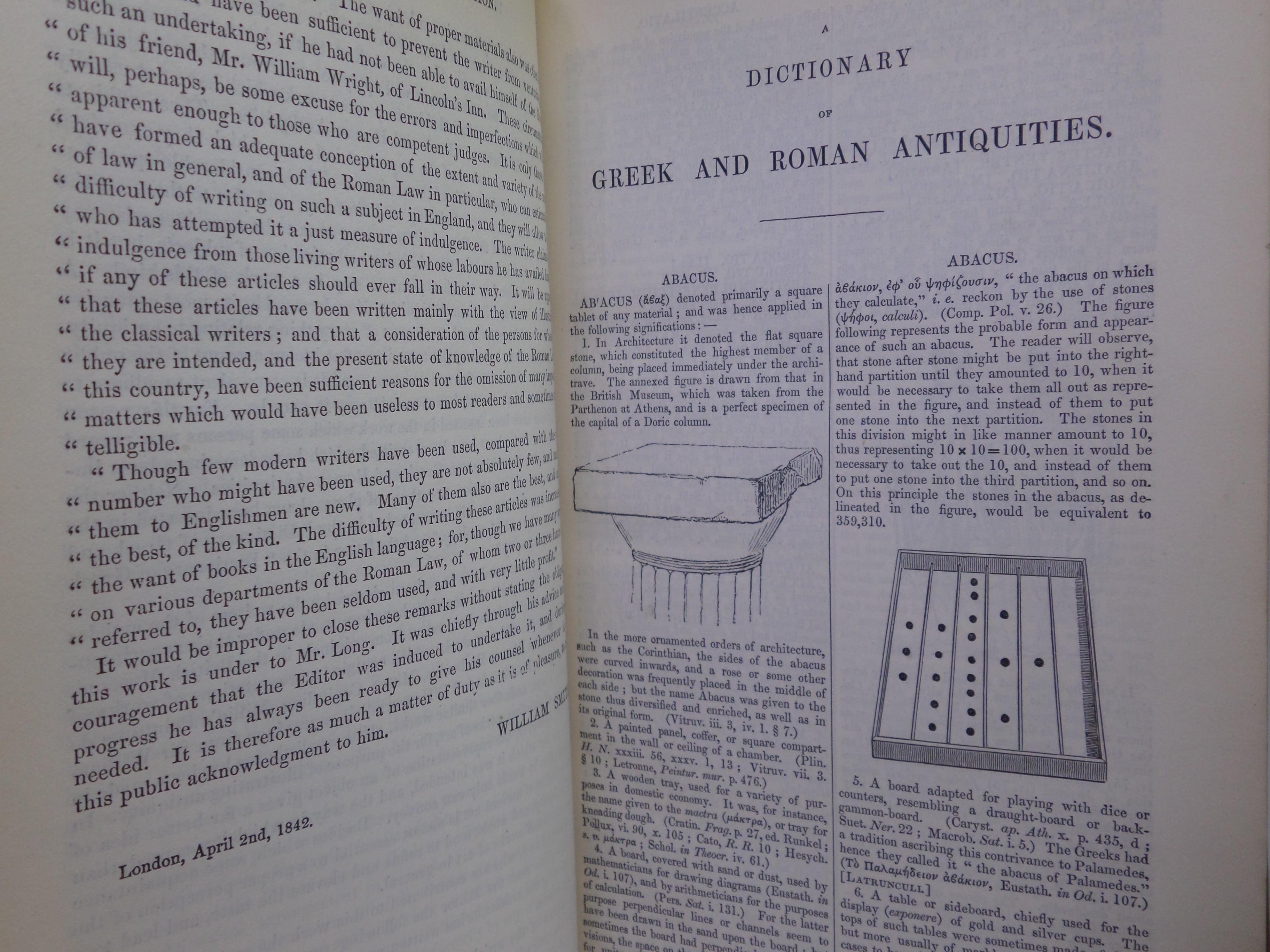 DICTIONARY OF GREEK AND ROMAN ANTIQUITIES BY WILLIAM SMITH 1859 LEATHER BINDING