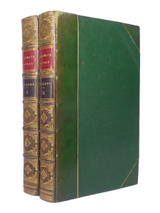 THE POSTHUMOUS PAPERS OF THE PICKWICK CLUB BY CHARLES DICKENS 1861 LEATHER BOUND IN TWO VOLUMES