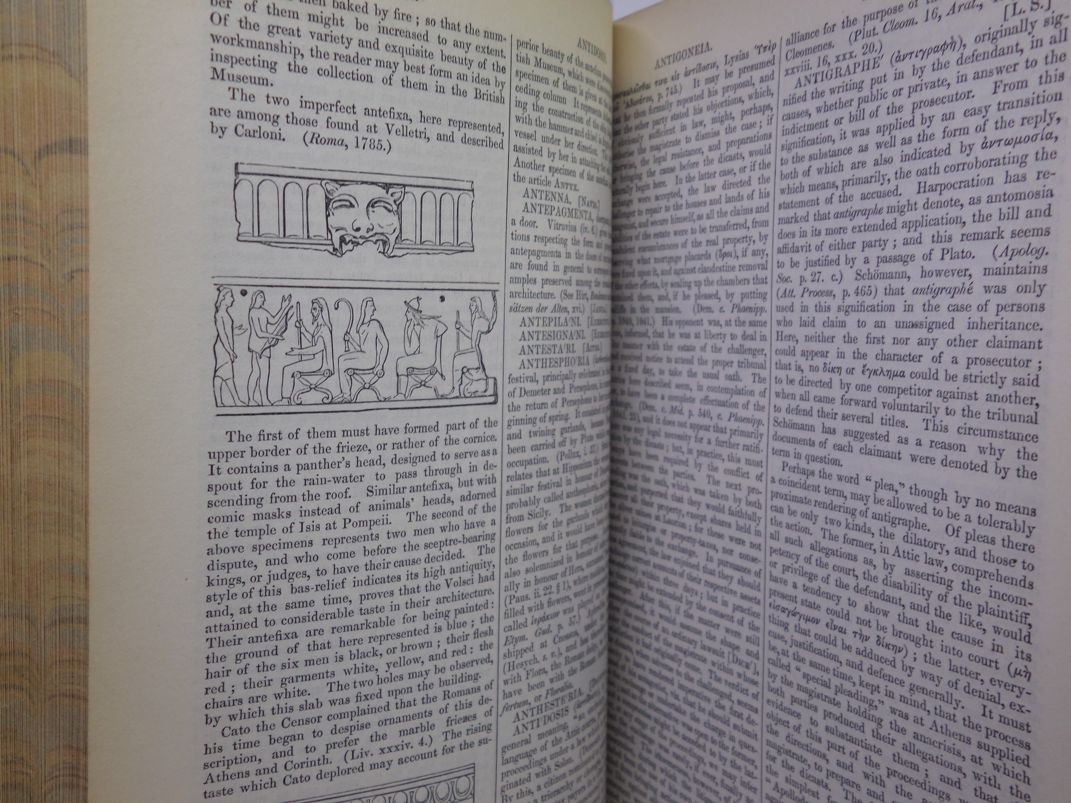 DICTIONARY OF GREEK AND ROMAN ANTIQUITIES BY WILLIAM SMITH 1859 LEATHER BINDING