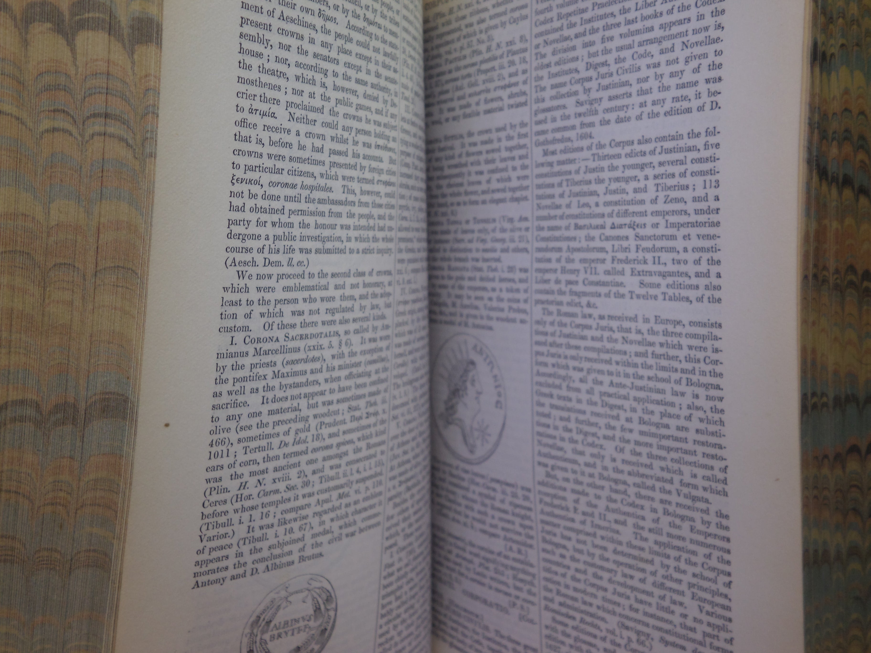DICTIONARY OF GREEK AND ROMAN ANTIQUITIES BY WILLIAM SMITH 1859 LEATHER BINDING